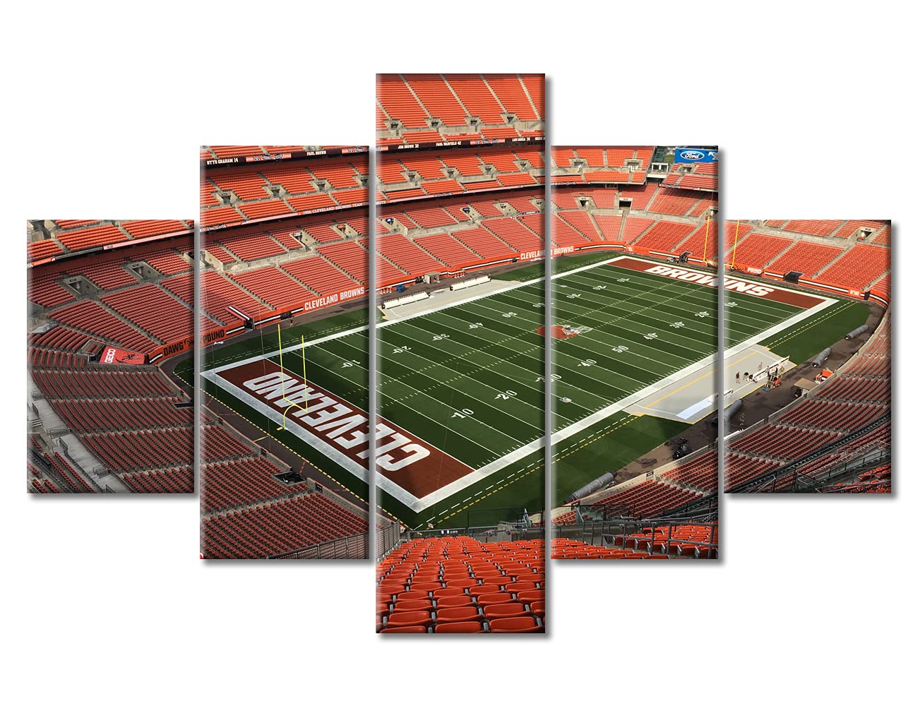 5-Piece American Soccer Stadium Wall Art Set - First Energy Stadium Canvas Prints with Wooden Frame for Boys Bedroom & Home Decor (60