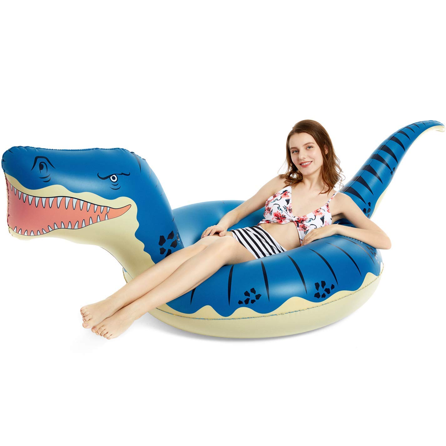 **Jasonwell Inflatable Dinosaur Pool Float Tube with Electric Air Pump - Fun Giant Dinosaur Raft for Swimming Pools, Lakes & Beach Parties**