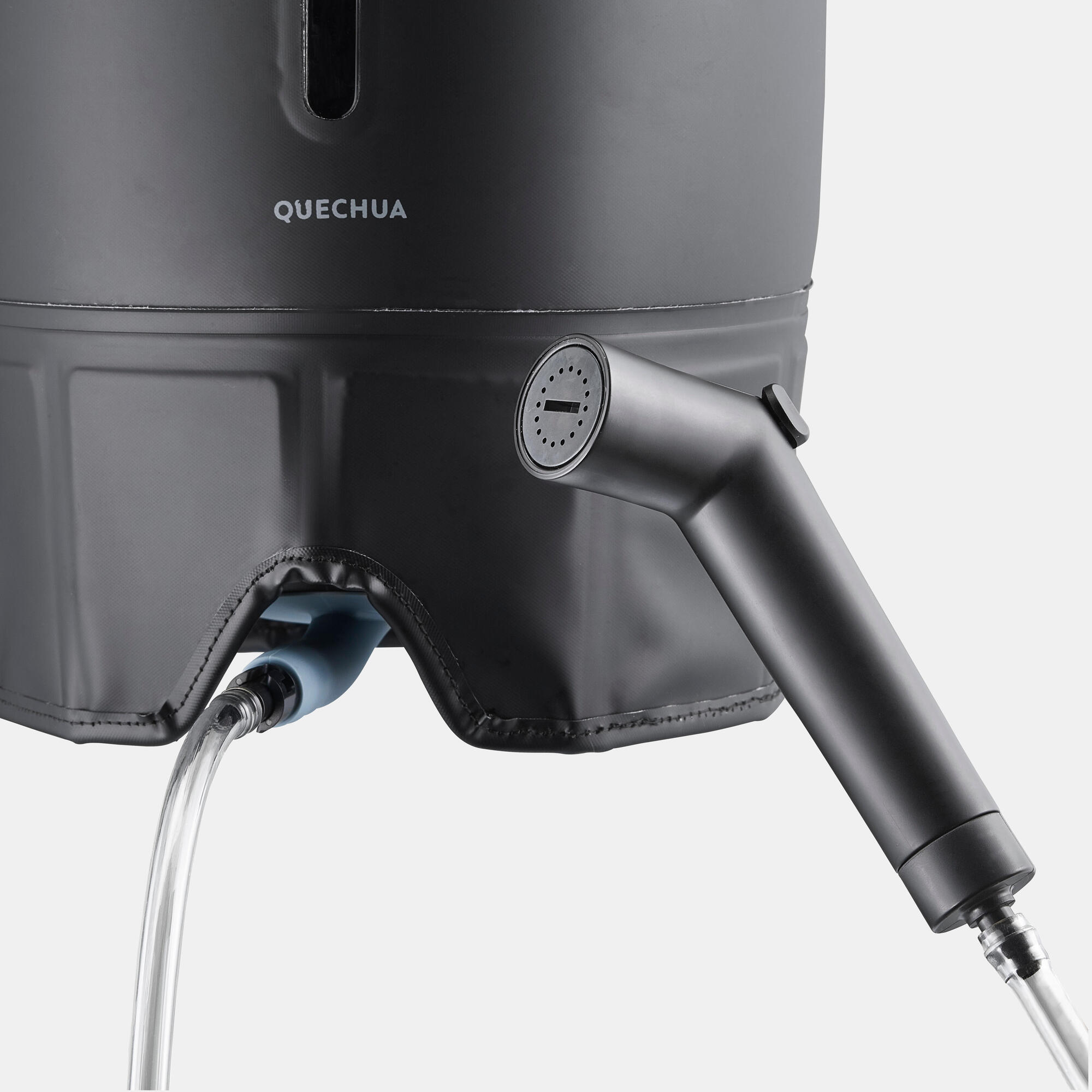 Quechua 10L Solar Pressure Camping Shower - Portable Outdoor Shower for Hiking, Backpacking & RV Trips - Perfect for Camping, Beach & Emergency Use