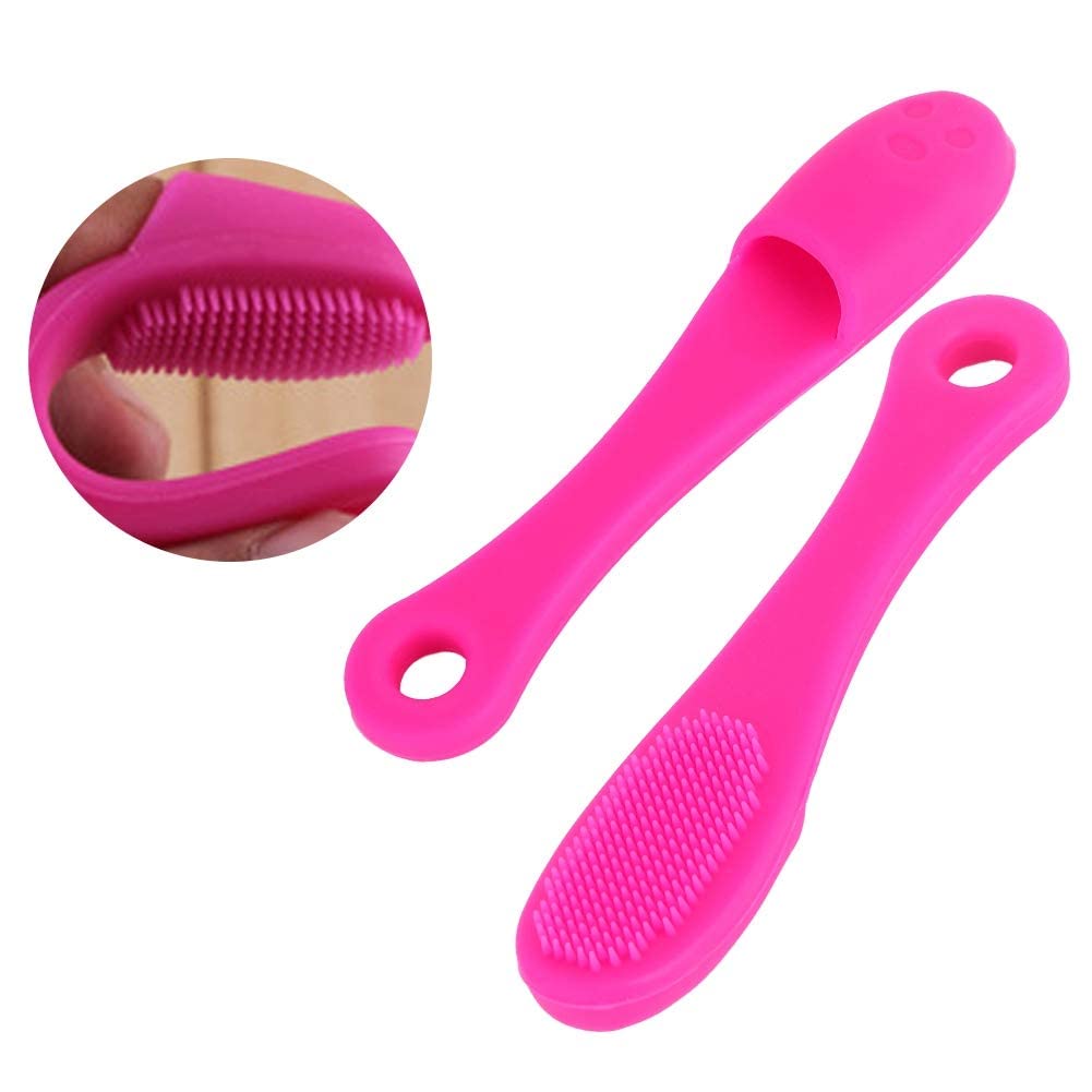 KIRA Soft Silicone Manual Facial Cleansing Brush - Gentle Exfoliator for Blackhead Removal & Face Massage - Pink Skin Scrubber for Deep Cleaning & Pore Refining - Perfect for Daily Skincare Routine & Spa Night Self-Care (1-Pack)