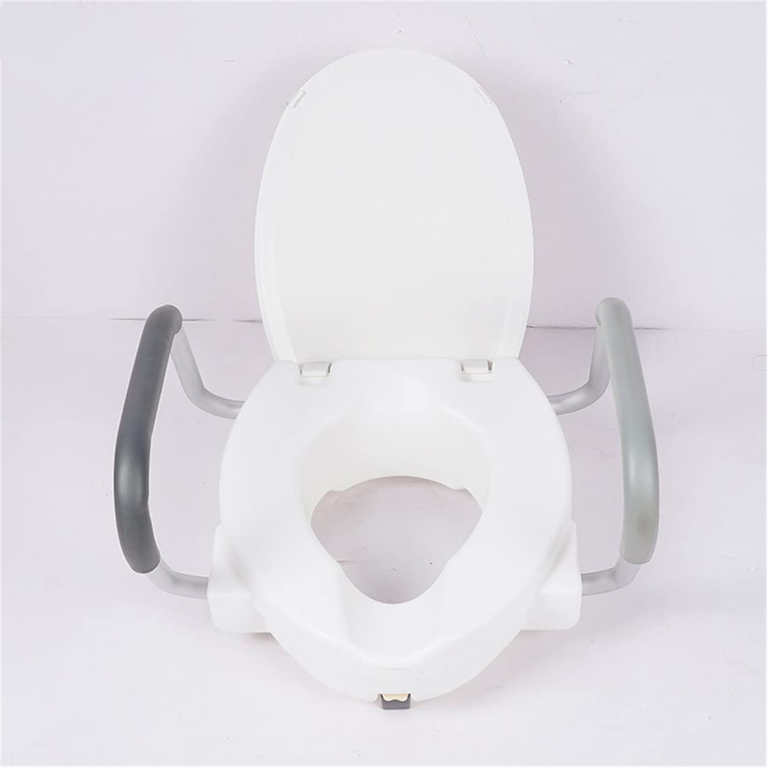 **Raised Toilet Seat with Lid & Foam Armrests - Elongated Bowl for Seniors & Post-Surgery Recovery - Comfortable Bathroom Safety Aid for Elderly & Mobility Support**    *(Ideal for post-surgery recovery, elderly care, and enhanced bathroom safety with easy installation.)*