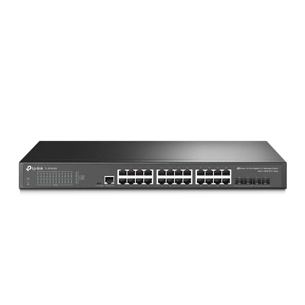 TP-Link JetStream 24-Port Gigabit L2+ Managed Network Switch with 4 10G SFP+ Slots | High-Speed Business Networking Solution for Office, Data Center & Enterprise Use