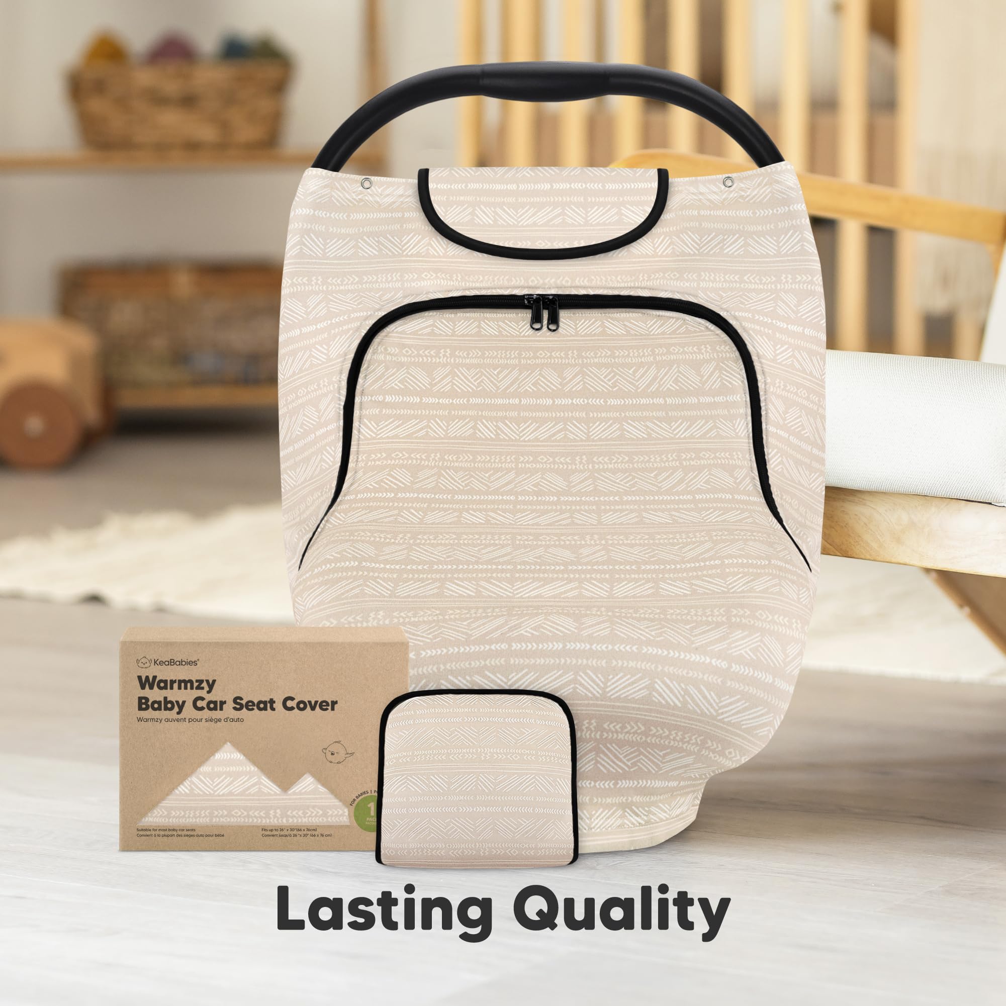 Universal Baby Car Seat Cover - Stretch Fit Canopy for Spring, Autumn & Winter - Nursing Cover for Breastfeeding - Infant Car Seat Protector for Boys & Girls (Sara) | Perfect for Travel, Shopping & Outdoor Activities