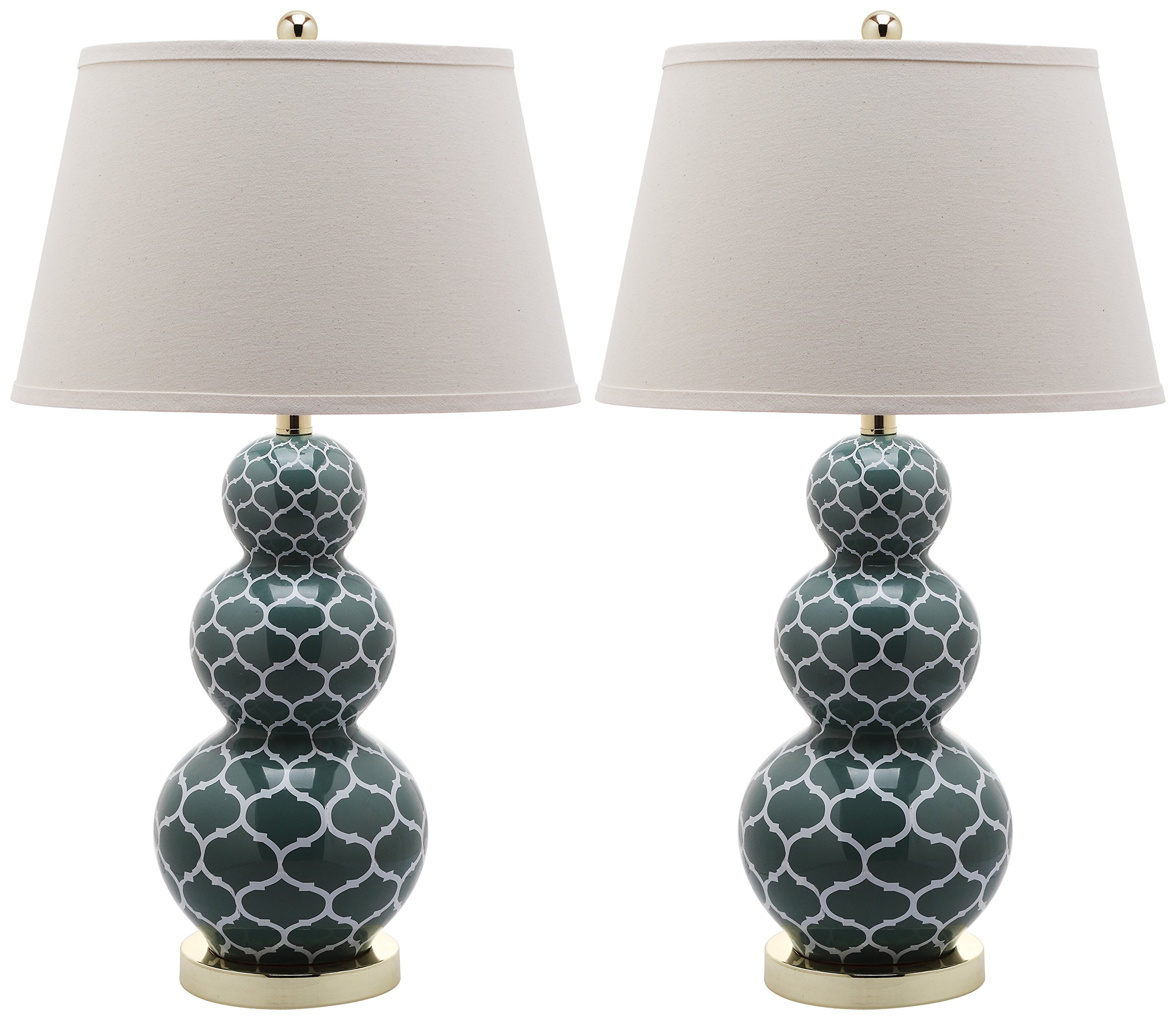 SAFAVIEH Moroccan Trellis Ceramic Table Lamp Set of 2 - 27