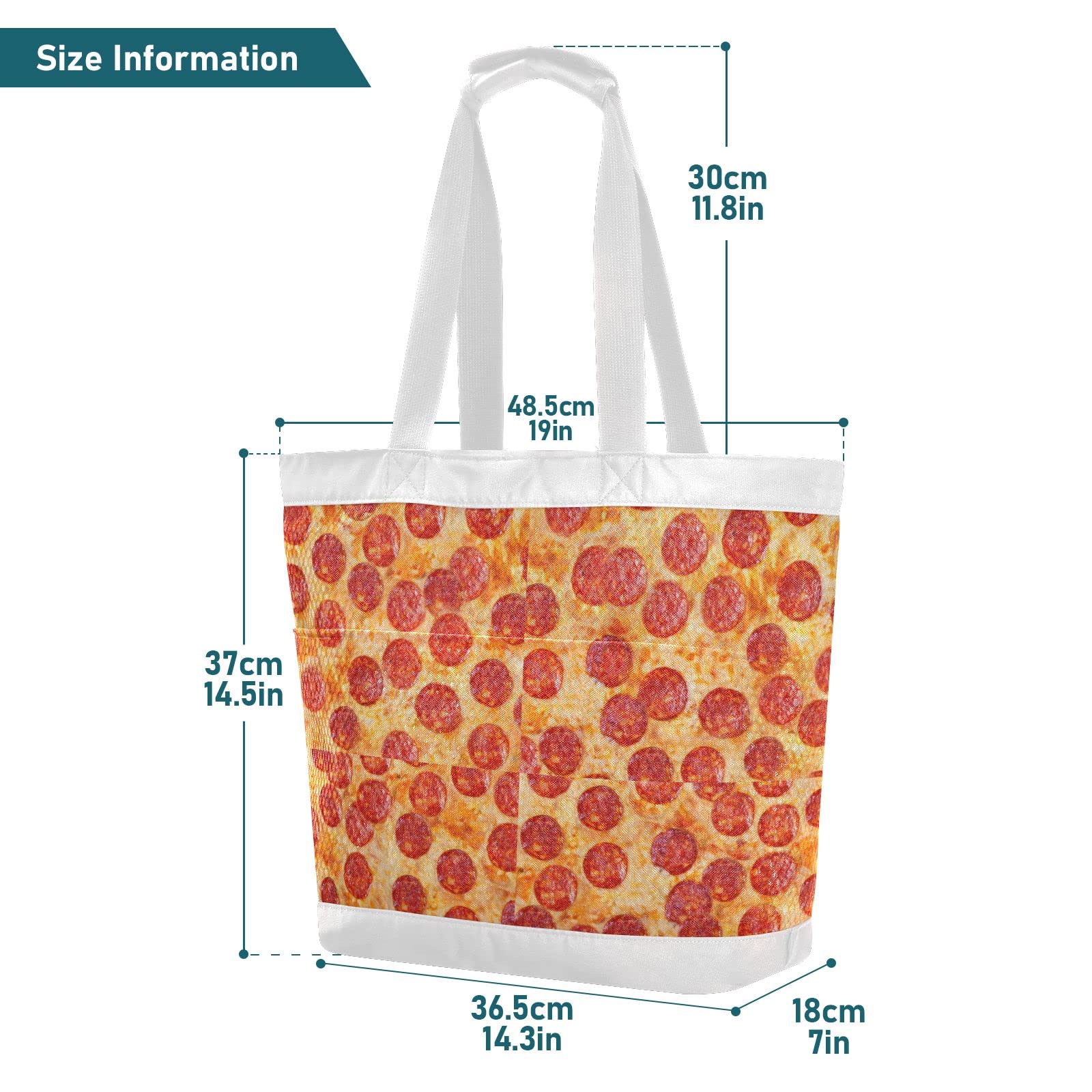 **J JOYSAY Large Lightweight Mesh Beach Tote Bag for Women - Waterproof Gym Bag for Pool, Sports, Travel & Shopping - Durable Pepperoni Pizza Design**