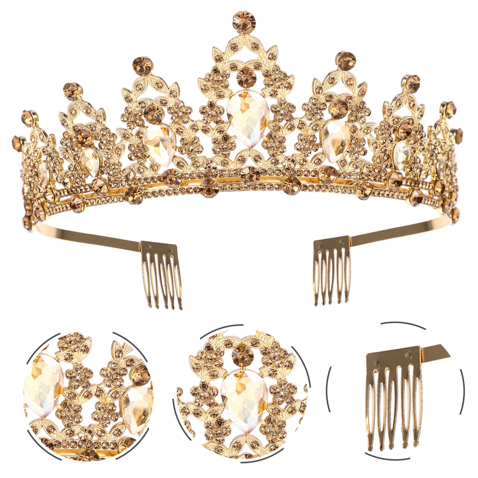 Sparkling Rhinestone Bridal Tiara for Women - Elegant Wedding Crown for Bride, Engagement, Prom & Special Occasions | FOMIYES