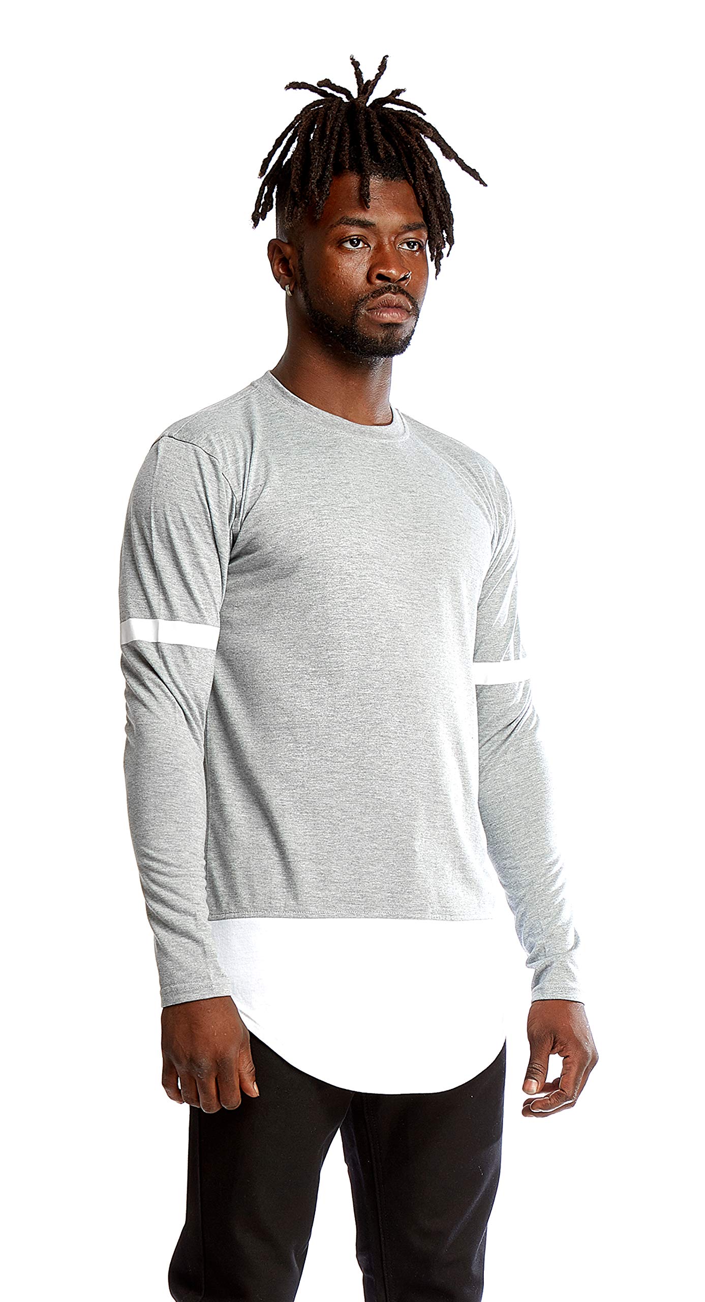 Bleecker & Mercer Men's Hip Hop Streetwear T-Shirt - Longline Scoop Bottom Tee for Urban Fashion | Perfect for Casual Wear, Concerts & Street Style