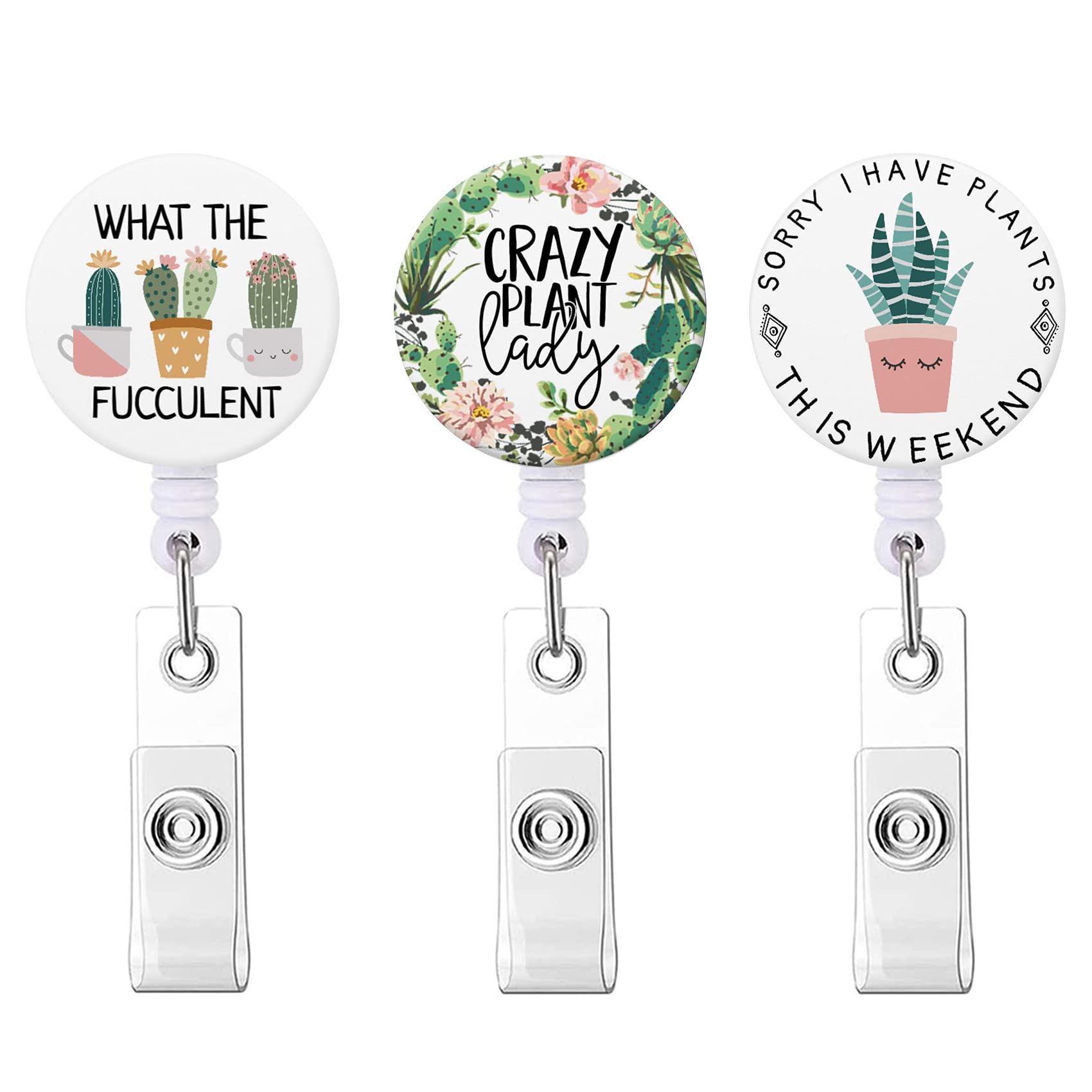 Retractable Nurse Badge Reel Holder with Clip - Cute Cactus Design for ID Cards & Name Tags | Perfect for Healthcare Workers, Teachers & Office Professionals