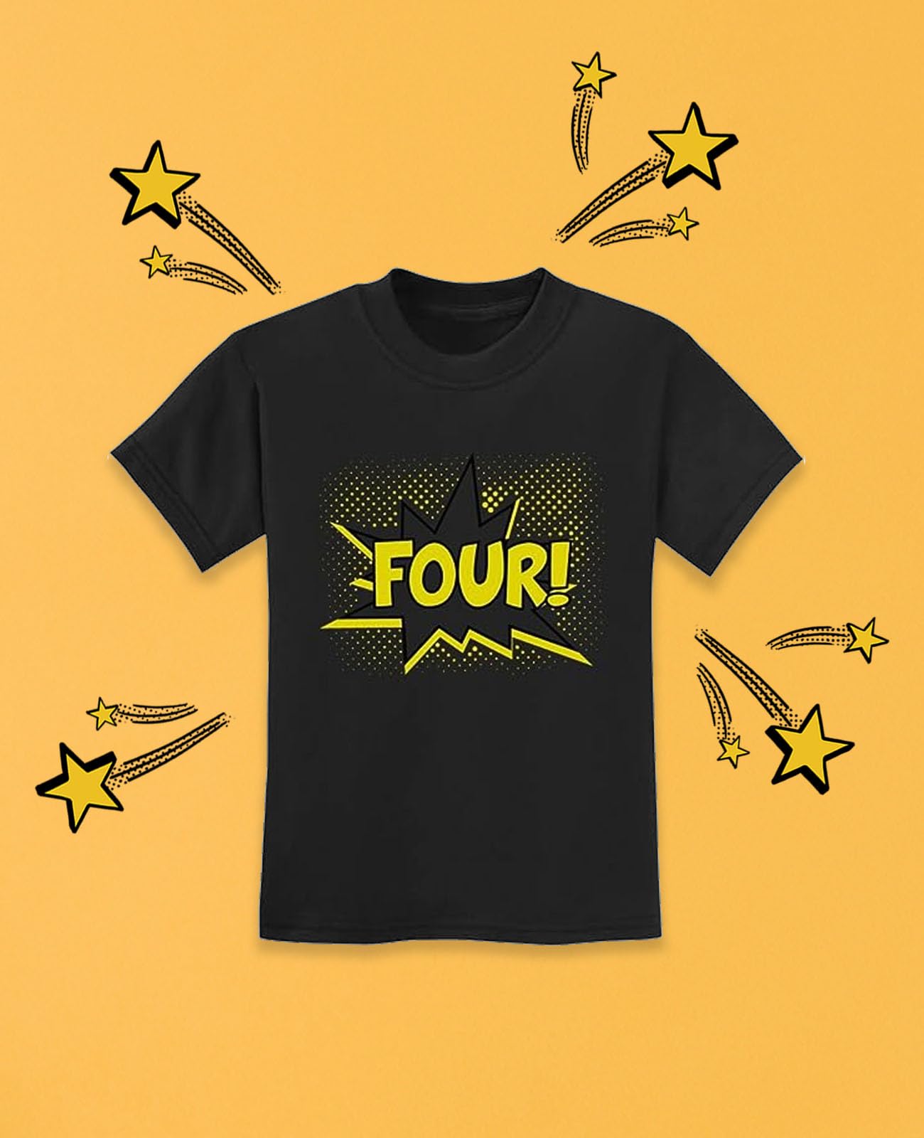 4th Birthday Shirt for Boys & Girls - Superhero Themed 4 Years Old Gift - Kids Party T-Shirt for Superhero Birthday Celebrations