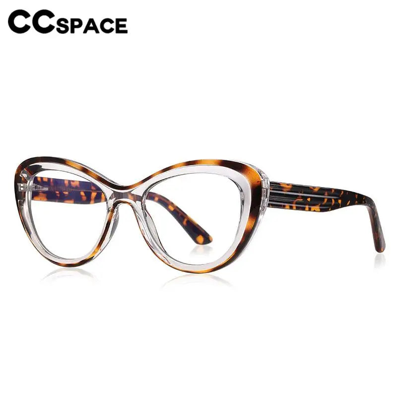 CCspace Women's Full Rim Cat Eye Plastic Eyeglasses 57389 - Stylish Retro Frames for Women, Lightweight & Durable, Perfect for Office, Reading & Fashion Accessories