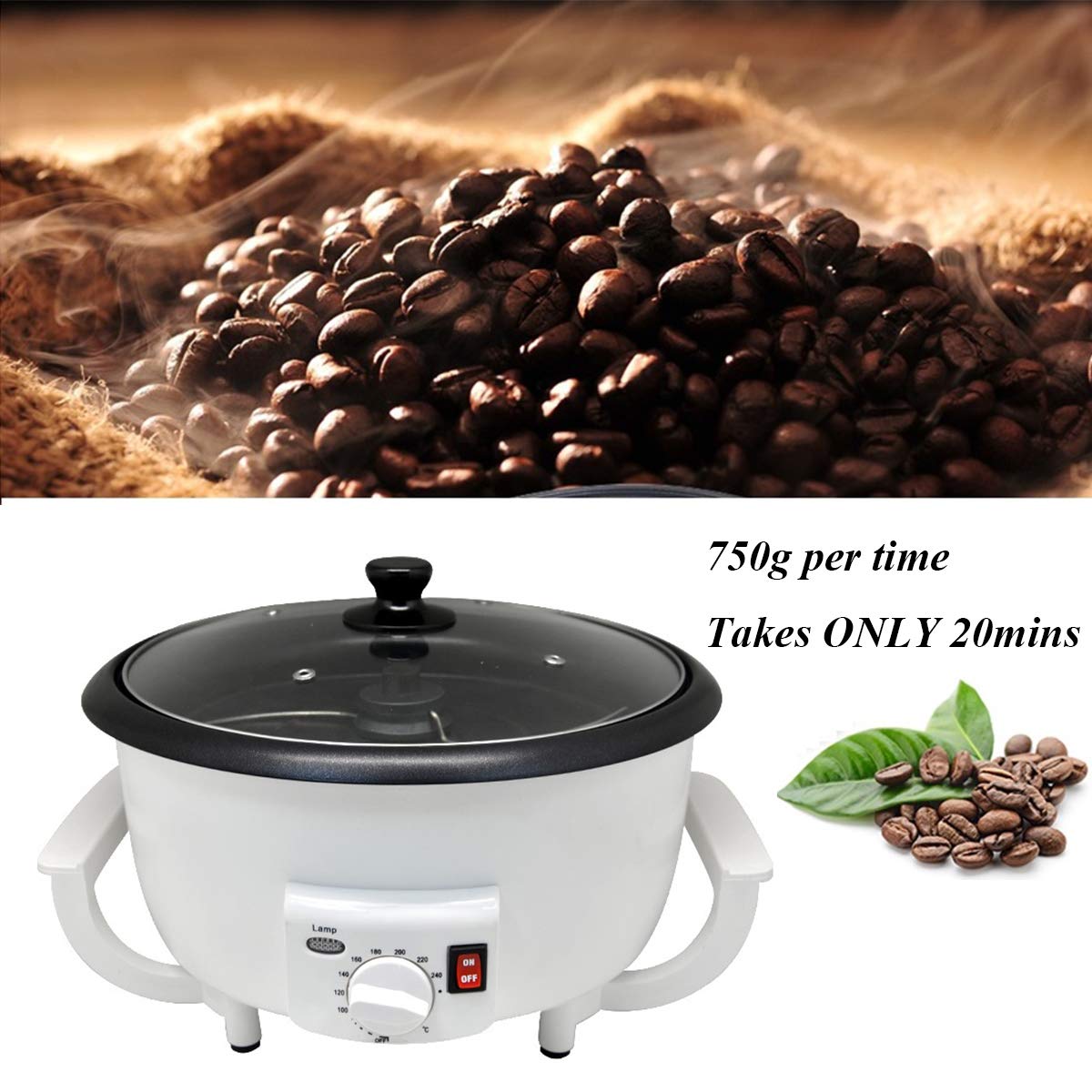 Premium 110V Electric Coffee Roaster for Home Use - JIAN YA NA Household Coffee Bean Roasting & Baking Machine | Perfect for Fresh Coffee Lovers, Small Batch Roasting & DIY Coffee Enthusiasts