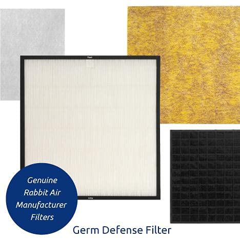 Rabbit Air MinusA2 HEPA Replacement Filter Kit for SPA-700A & SPA-780A/N Air Purifiers - Germ Defense Customized Filter for Home, Office & Bedroom Air Purification