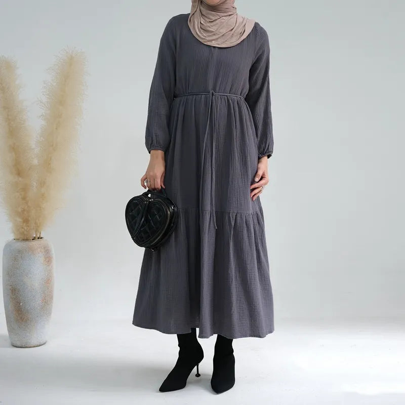Modest Muslim Women's Winter Abaya Dress - Long Sleeve Loose Fit Prayer Dress for Hijab Fashion, Fall & Winter Wear - Perfect for Mosque, Prayer, and Special Occasions