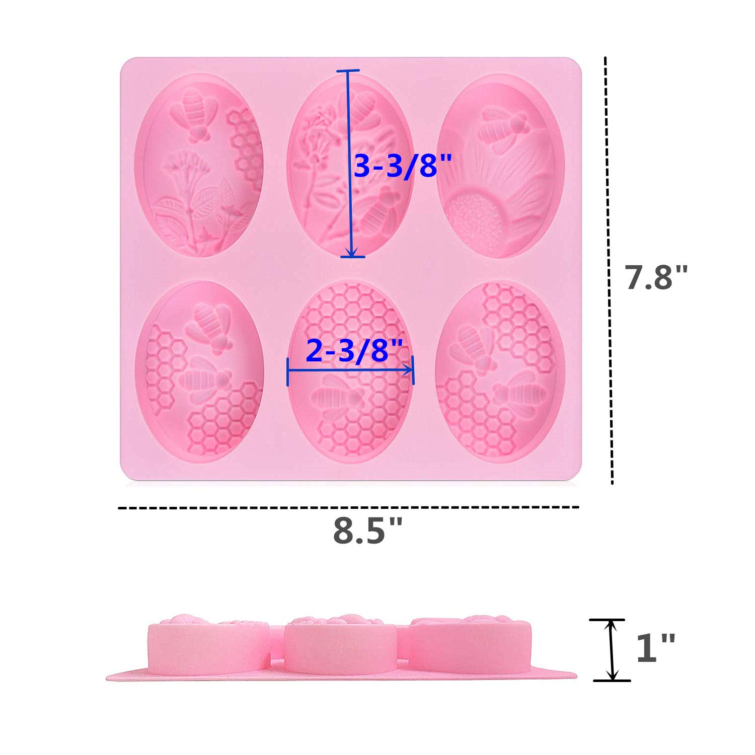 2Pcs Bee Silicone Soap Molds - Honeycomb Shaped Chocolate, Jelly & Candy Making Molds for DIY Crafts, Baking & Soap Making - Perfect for Home, Party & Gift Ideas