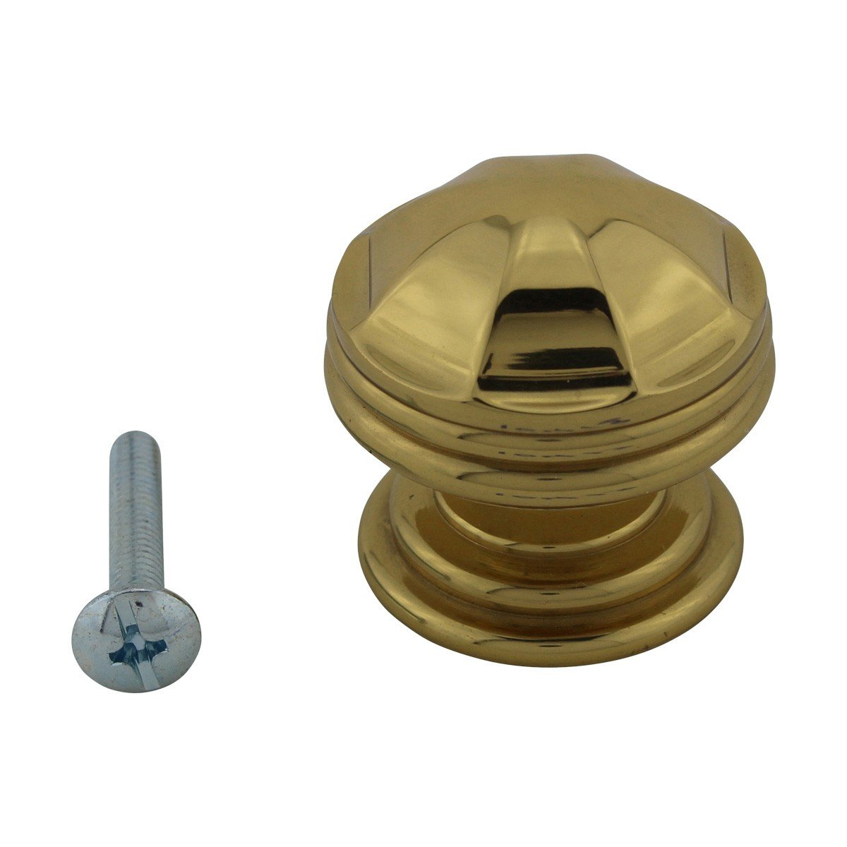 Bright Brass Cabinet Knobs - 1 1/4