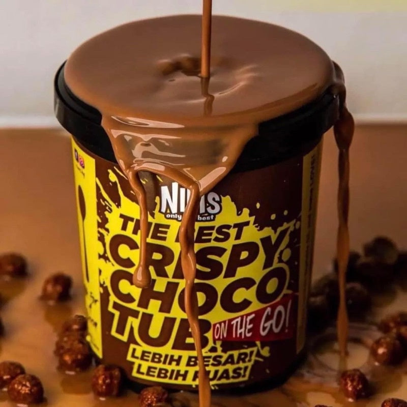Nims Crispy Choco Tub - 6 Delicious Flavors (Milk, Dark, White Chocolate & More) - Perfect for Gifts, Parties & Snacking