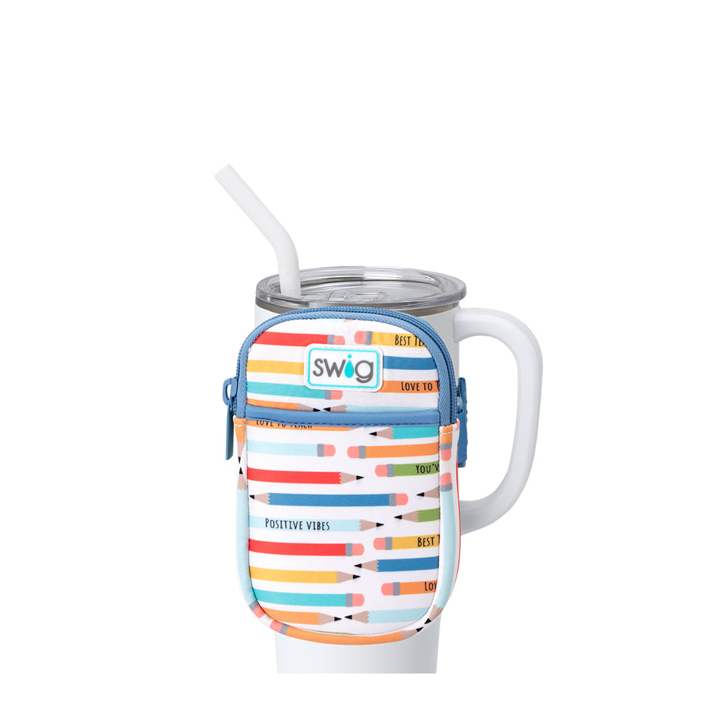 Teacher Life Mega Mug Pouch - Large Insulated Coffee Cup Holder for Teachers - Perfect for Classroom, Office & Commute