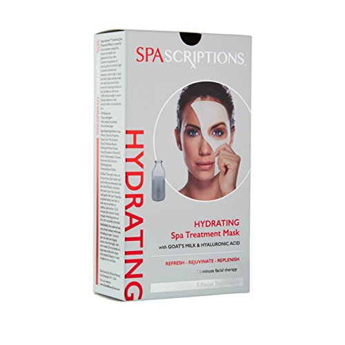 SPAScriptions Hydrating Spa Treatment Mask - 5 Pairs | Deep Moisturizing Facial Sheet Mask for Glowing Skin | Perfect for Self-Care, Spa Days & Relaxation at Home