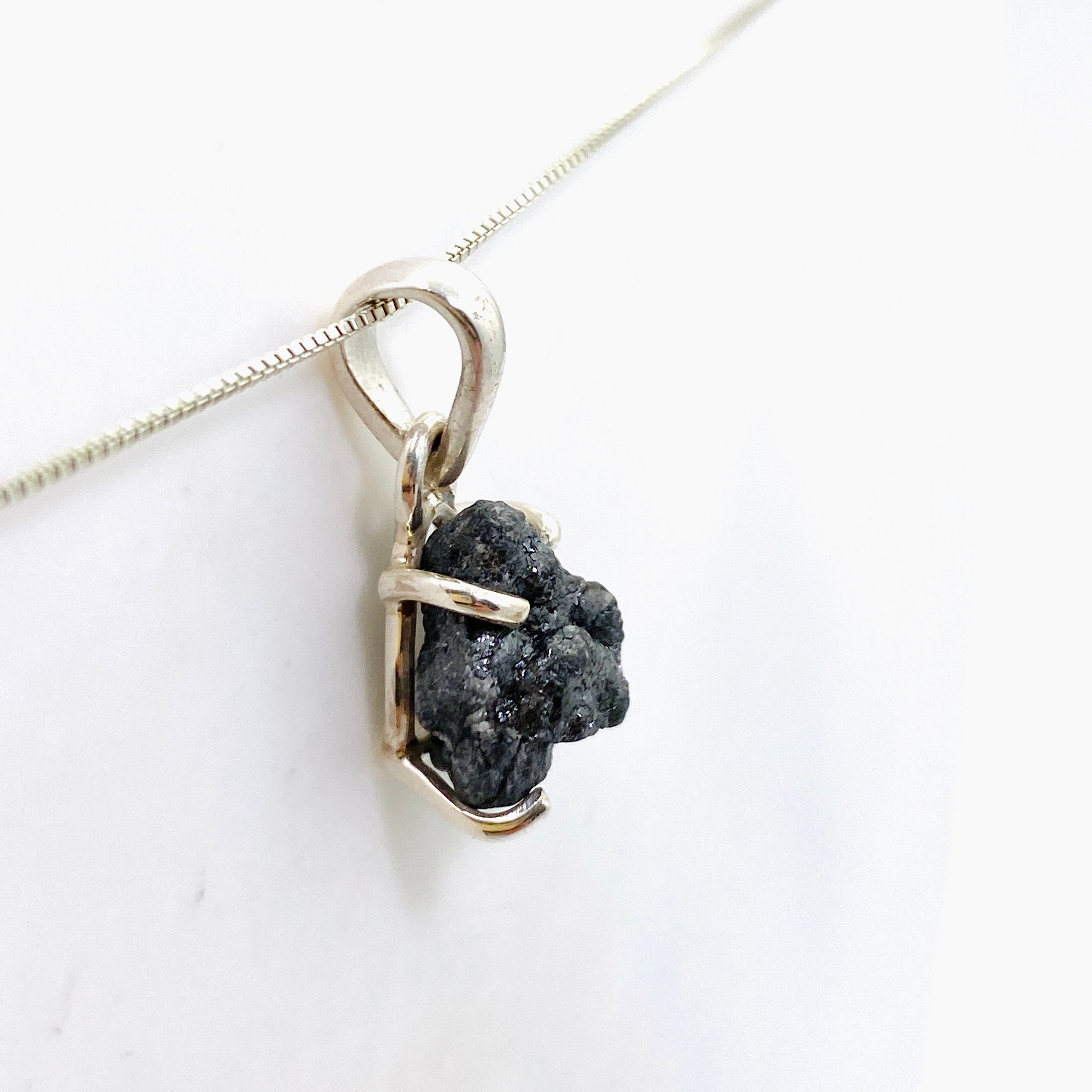 Natural Rough Diamond Freeform Raw Pendant Necklace - 925 Sterling Silver Jewelry PPGJ1039 for Boho Chic & Everyday Wear