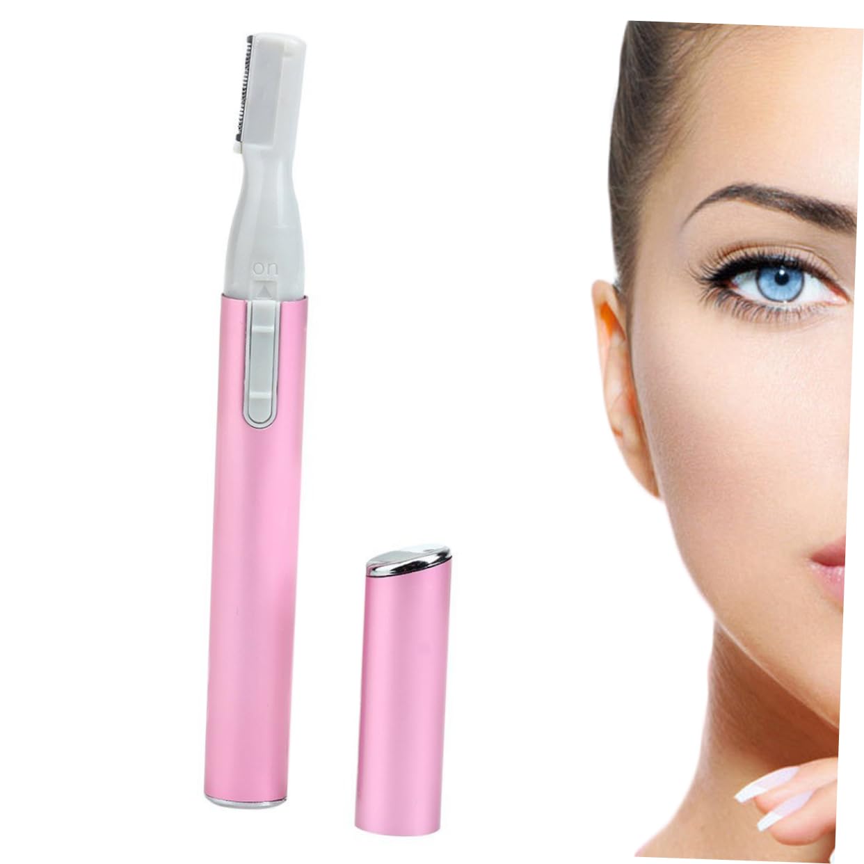 Portable Electric Eyebrow Razor for Women - Battery Operated Micro Trimmer & Facial Hair Remover | Pink Body Hair Shaver for Eyebrows, Face & Bikini Line | Perfect for Travel, Home & Salon Use
