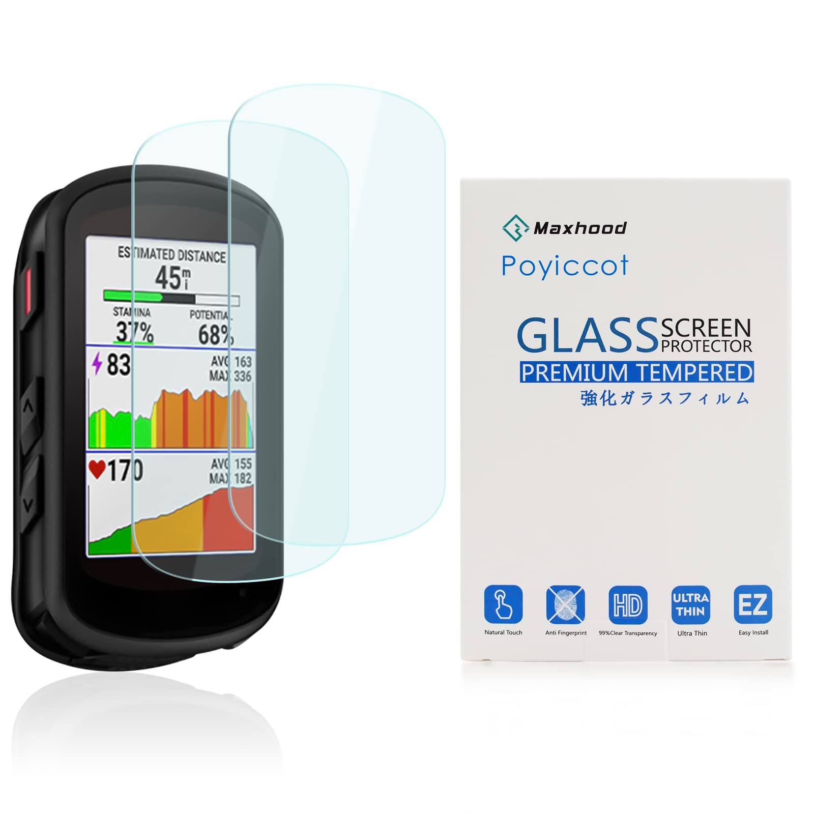 Garmin Edge 840/540 Screen Protector 2Pack, 9H Tempered Glass for Cycling GPS