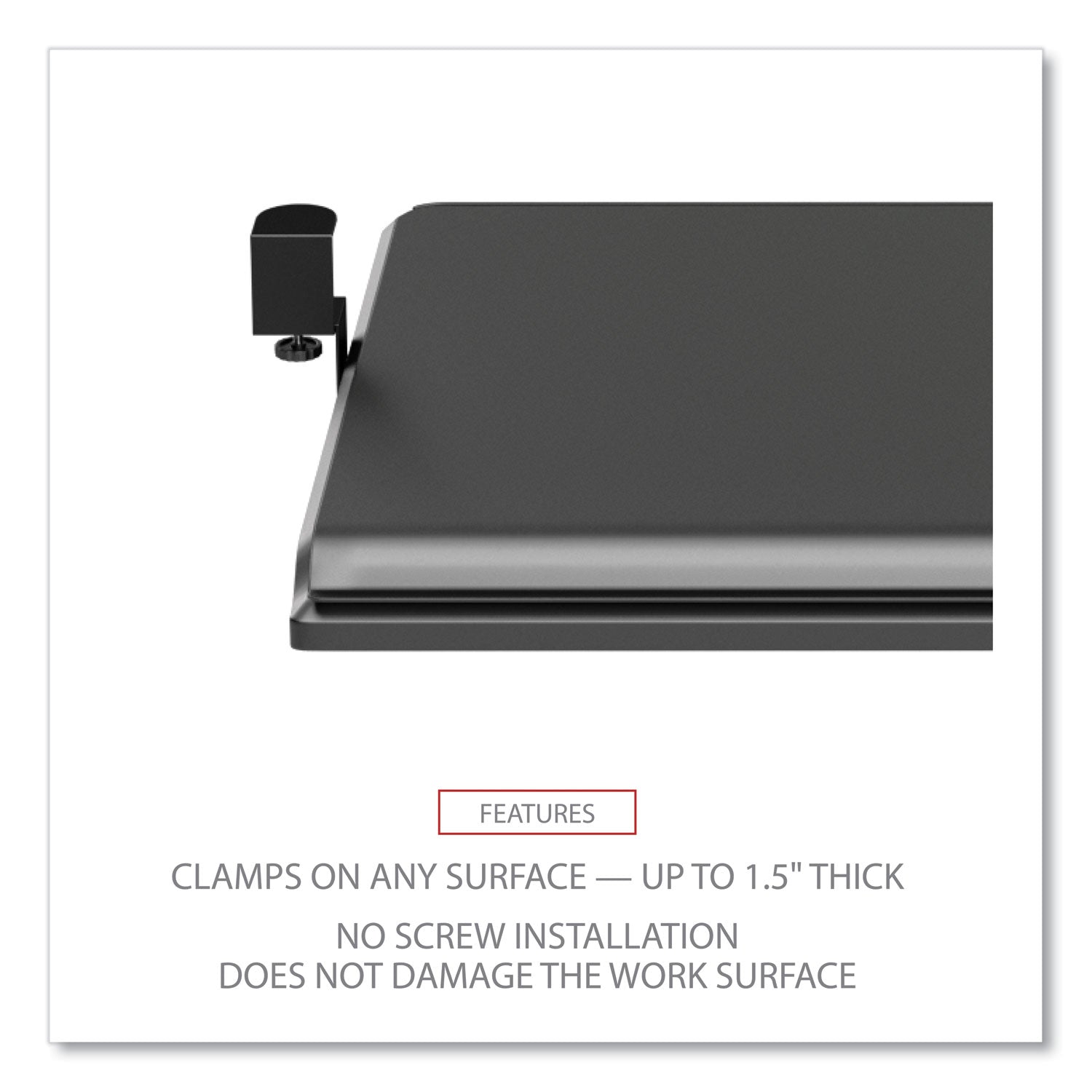 Alera Adaptivergo Clamp On Keyboard Tray - 30.7 x 13 Inches, Ergonomic Black Keyboard Tray for Office & Home Workspace - Perfect for Desks, Standing Workstations & Small Spaces