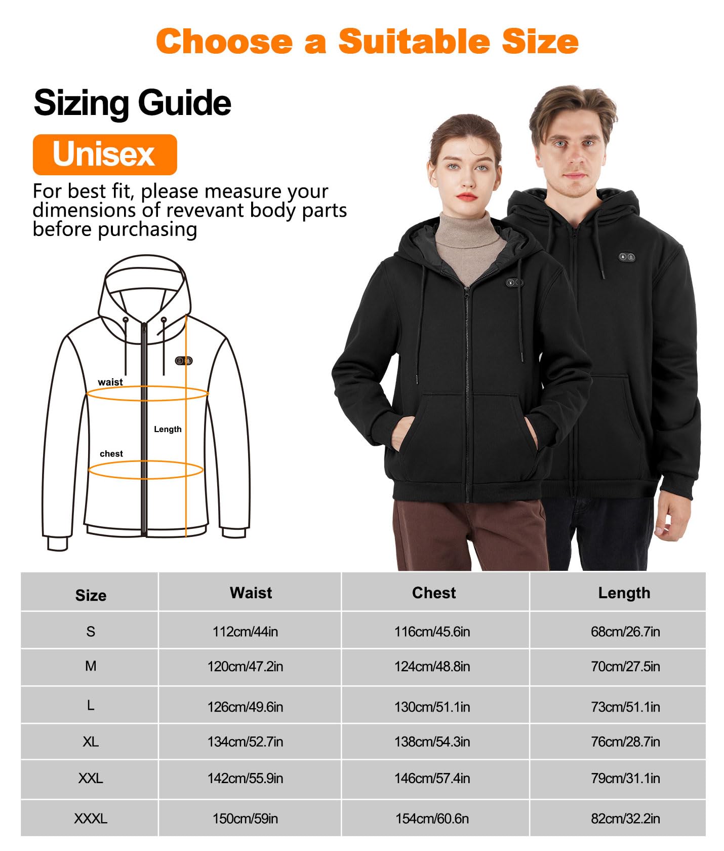 Rechargeable Heated Hoodie with Battery Pack - Electric Warming Hooded Sweatshirt for Men & Women - Perfect for Outdoor Activities, Winter Sports & Cold Weather Commutes