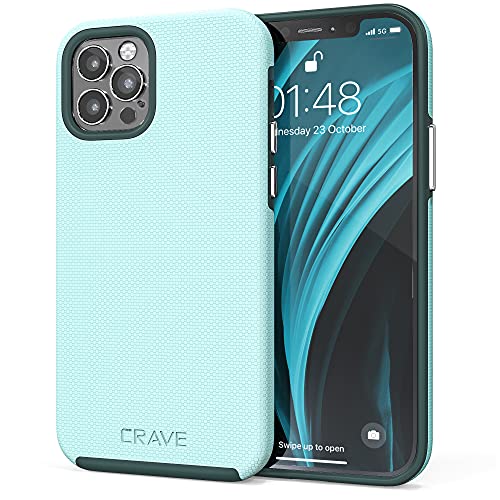 **Crave iPhone 12 & iPhone 12 Pro Case (6.1 inch) - Dual Guard Protection, Shockproof & Scratch-Resistant Cover - Aqua Blue - Perfect for Everyday Use & Outdoor Activities**