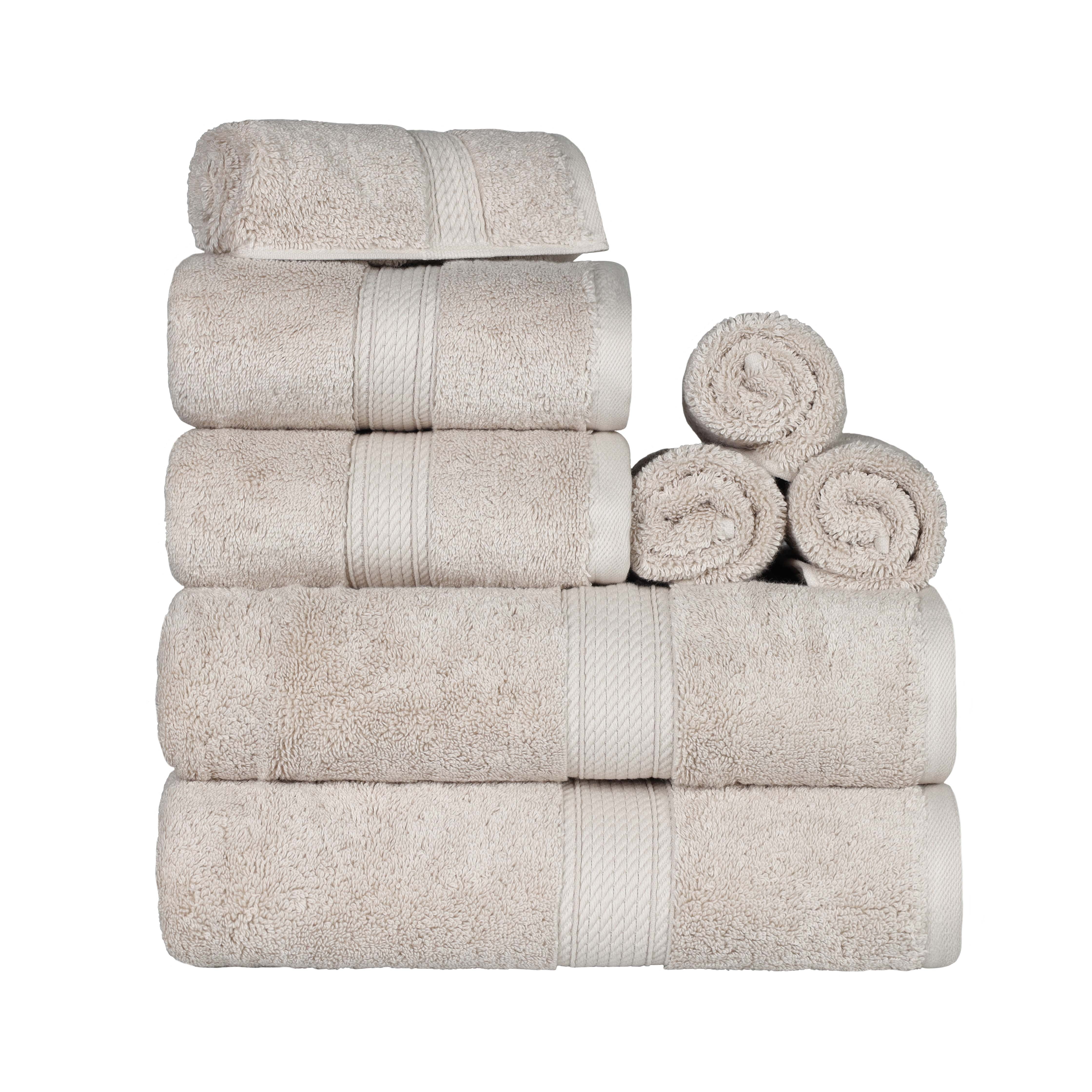 Premium 8-Piece Egyptian Cotton Towel Set - Ultra Soft, Heavyweight & Plush for Bath, Spa & Luxury Home Decor