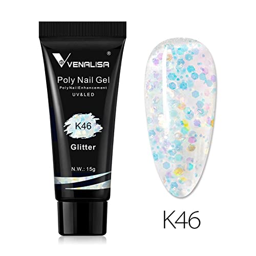 Venalisa Poly Builder Gel - 15g Professional Nail Extension Gel for Strong & Natural-Looking Acrylic Nails (Color K46) | Perfect for Salon & DIY Manicures at Home