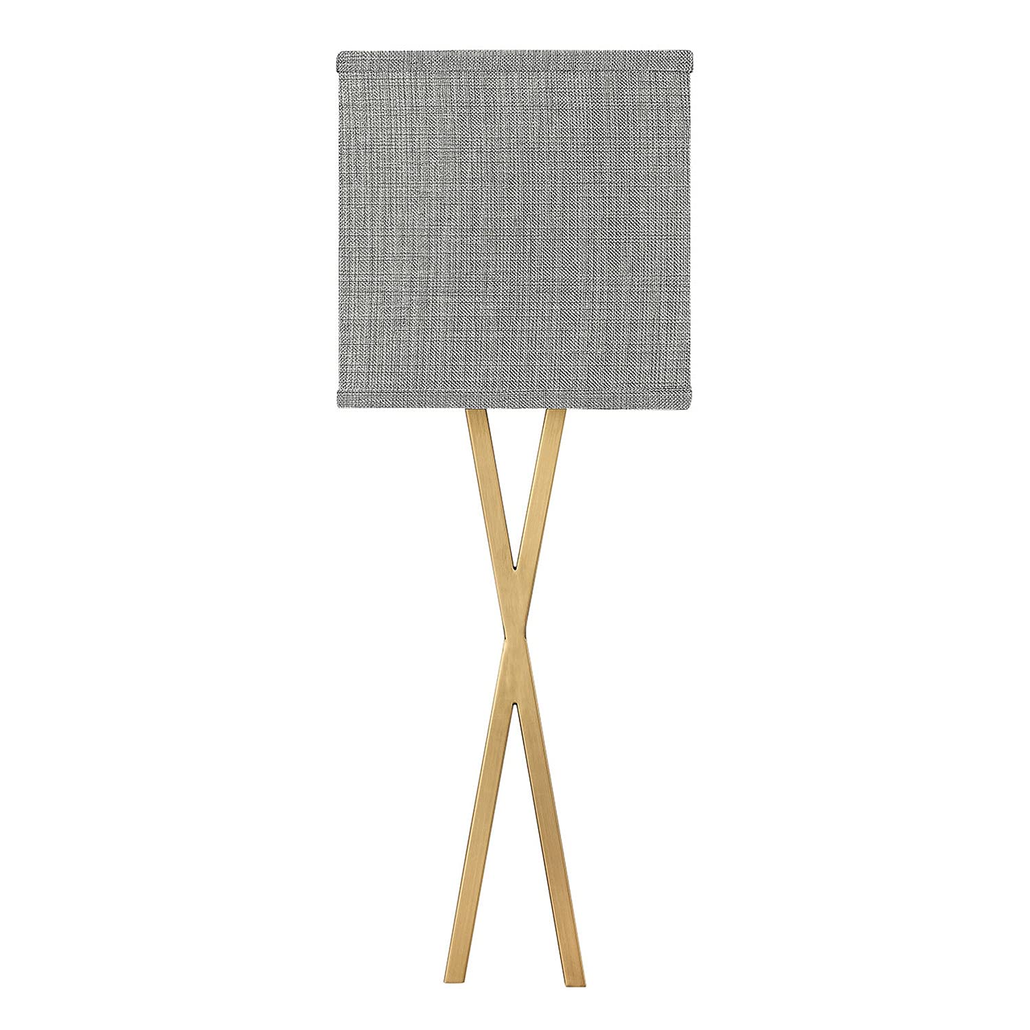 Hinkley Axis Large 16W LED Wall Sconce Light - Single Fixture with Hospitality Diffuser, Galerie Collection in Heritage Brass & Heathered Gray Slub Shade - Perfect for Hotel Lobby, Restaurant, and Upscale Home Lighting
