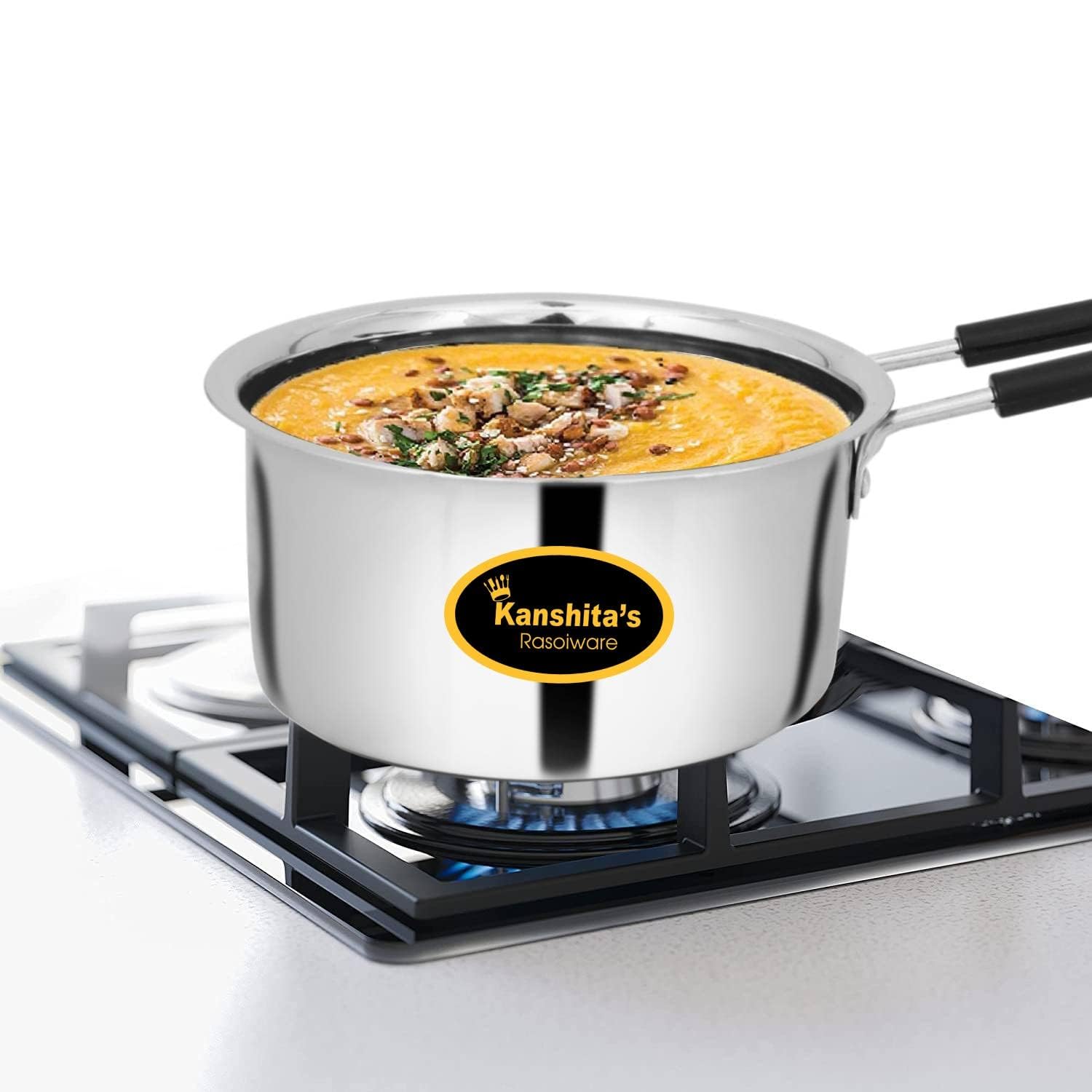 Premium Heavy Gauge Stainless Steel Milk Pan - 750ml Saucepan for Tea, Coffee & Cooking (14cm, Induction Compatible) - Perfect for Home Kitchens, Cafés & Professional Use