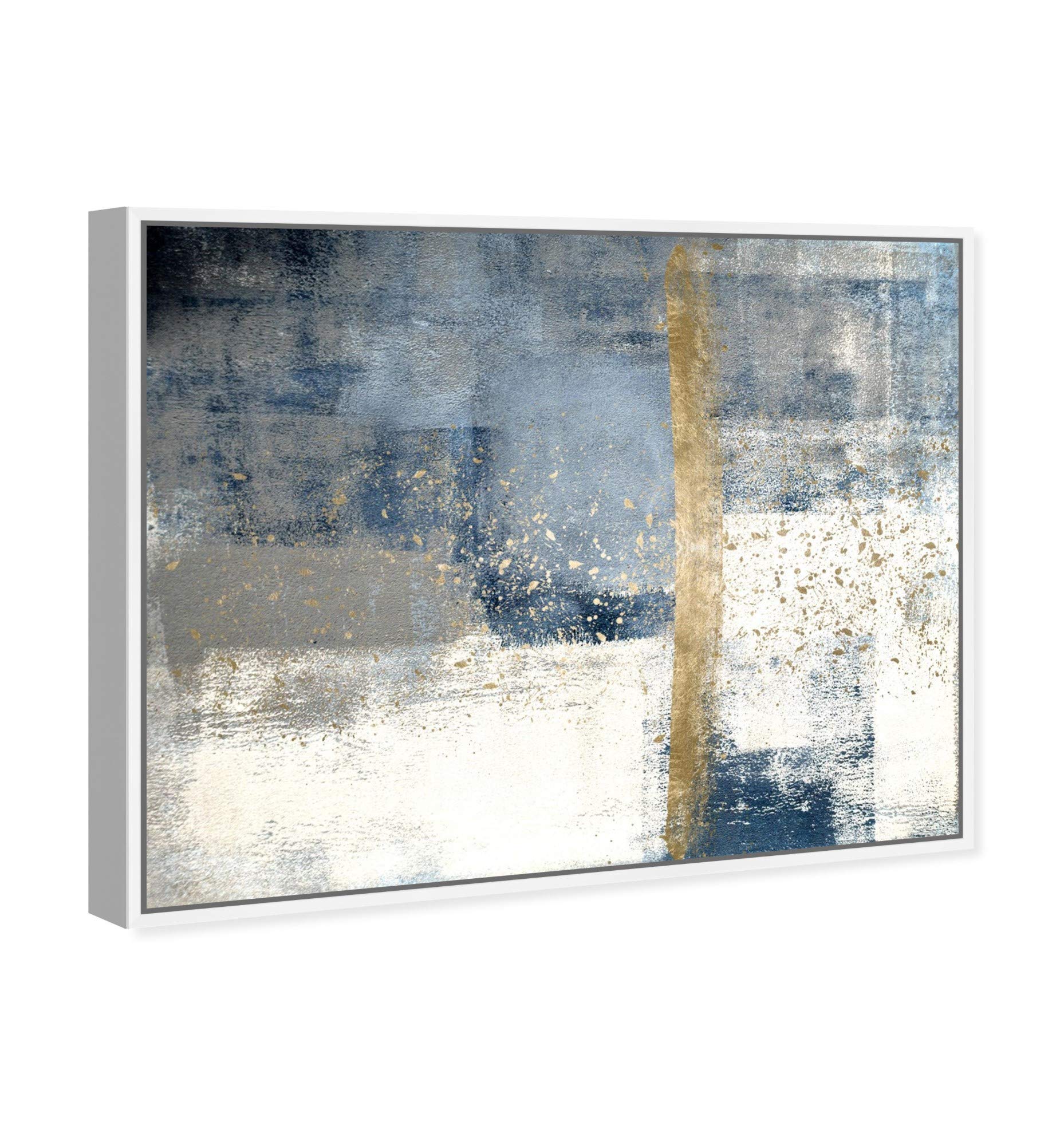 Abstract Framed Wall Art Canvas Print 'In The Mid Summer' - 36x45 Inches Blue & White Home Decor by Oliver Gal Artist Co. - Perfect for Living Room, Bedroom & Office Wall Decor