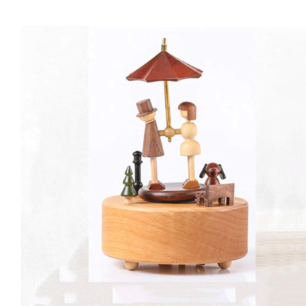 Vintage Wooden Music Box Carousel - Handcrafted Retro Musical Jewelry Box for Home Decor, Birthday & Anniversary Gifts | Perfect for Nursery, Wedding Centerpiece & Collectible Display