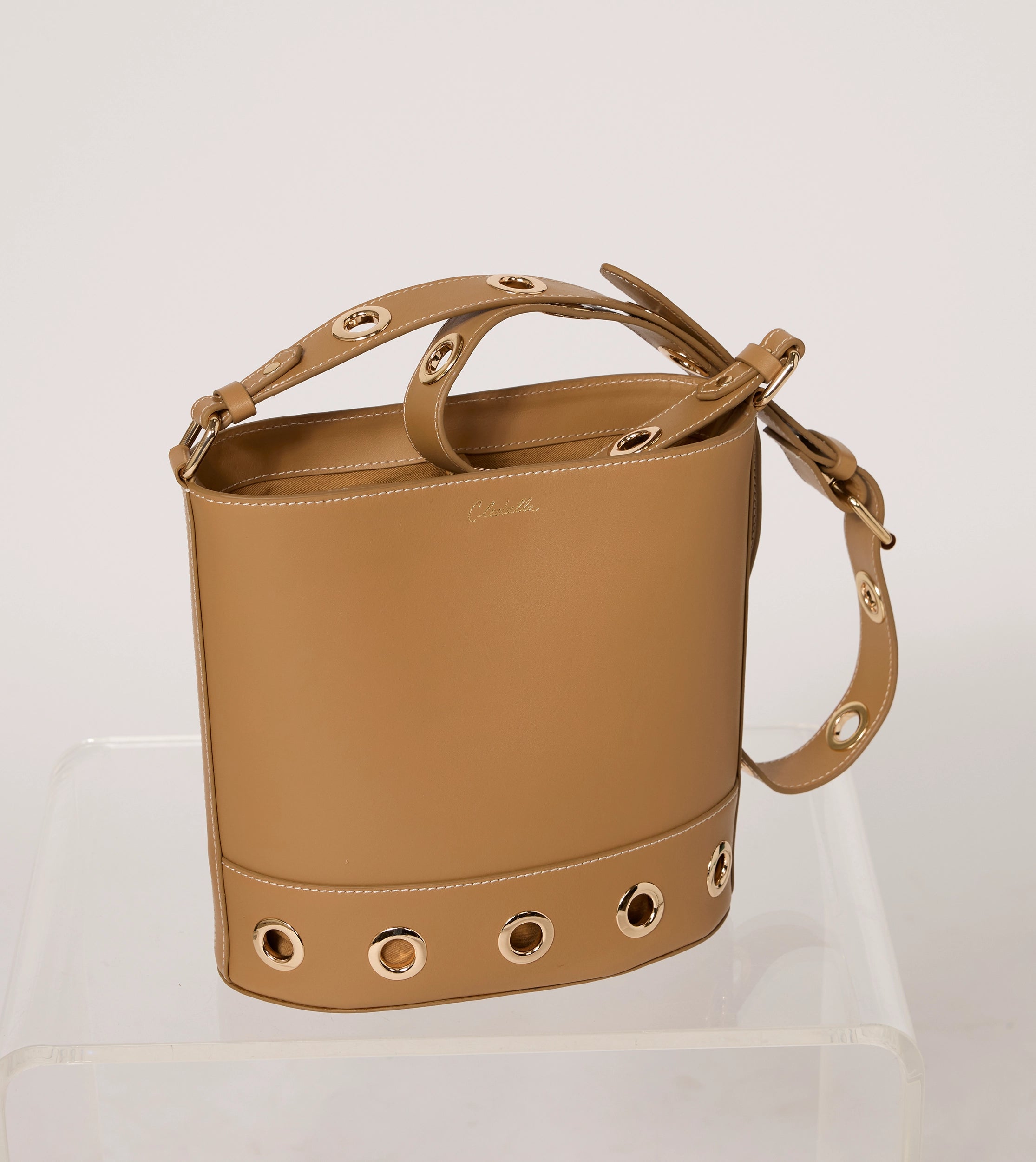 Rochelle Genuine Leather Bucket Bag in Caramel - Stylish Crossbody Purse for Women, Perfect for Work, Travel & Everyday Use