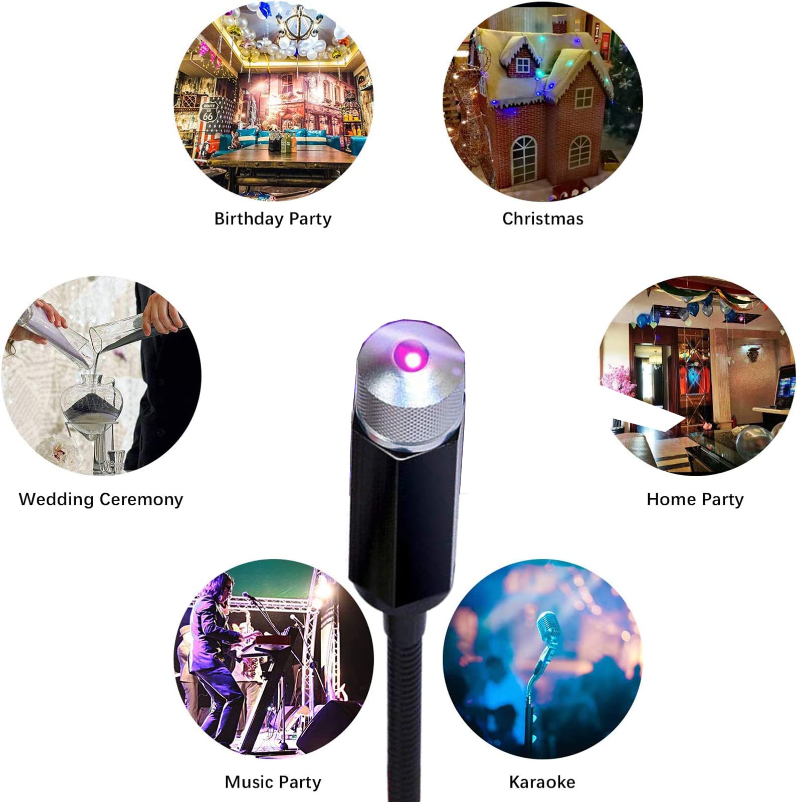 USB Star Night Light - Portable Adjustable Romantic Star Projector for Car Roof & Bedroom Decor | Plug & Play Blue Violet LED Lights | Perfect for Parties, Relaxation & Mood Lighting
