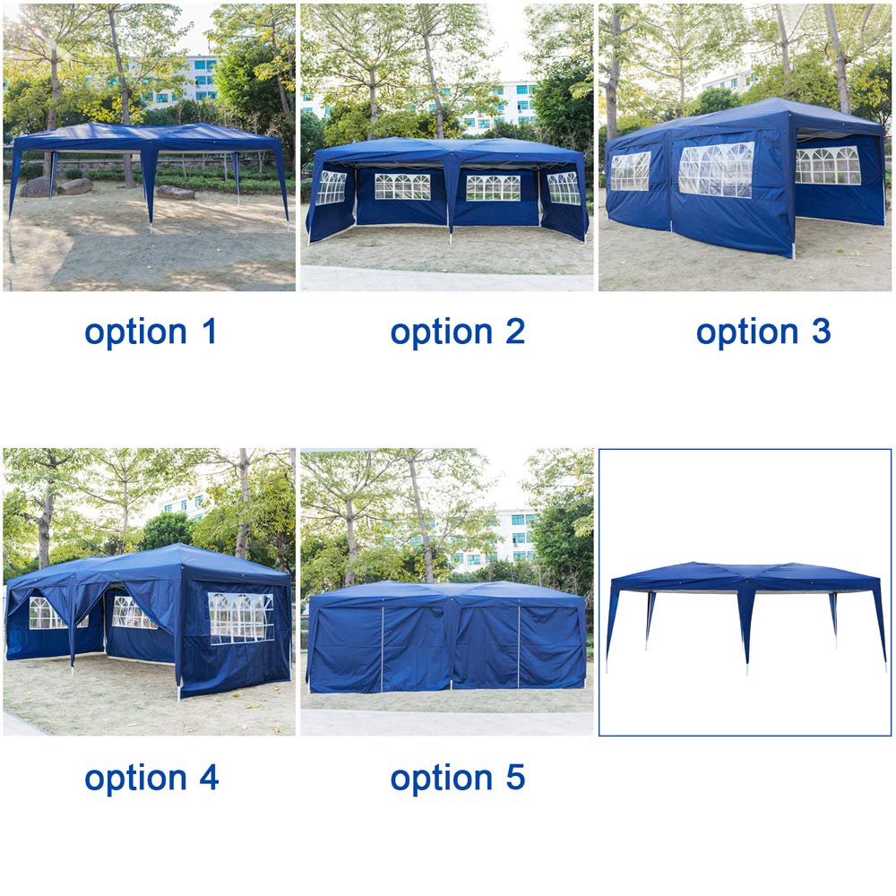 10x20 Canopy Tent - Waterproof & UV Coated Outdoor Party Tent with Wheeled Carry Bag - Perfect for Beach, Patio, Backyard Events and Camping