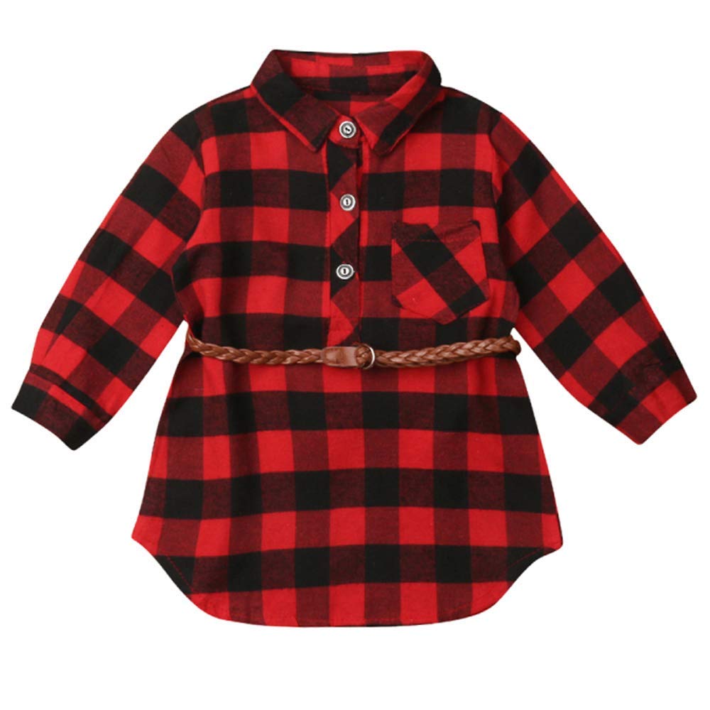 Adorable Newborn Baby Girl & Boy Red Plaid Romper Outfit with Matching Hat | Long Sleeve Bodysuit Set | Perfect for Photoshoots, Holidays & First Outings