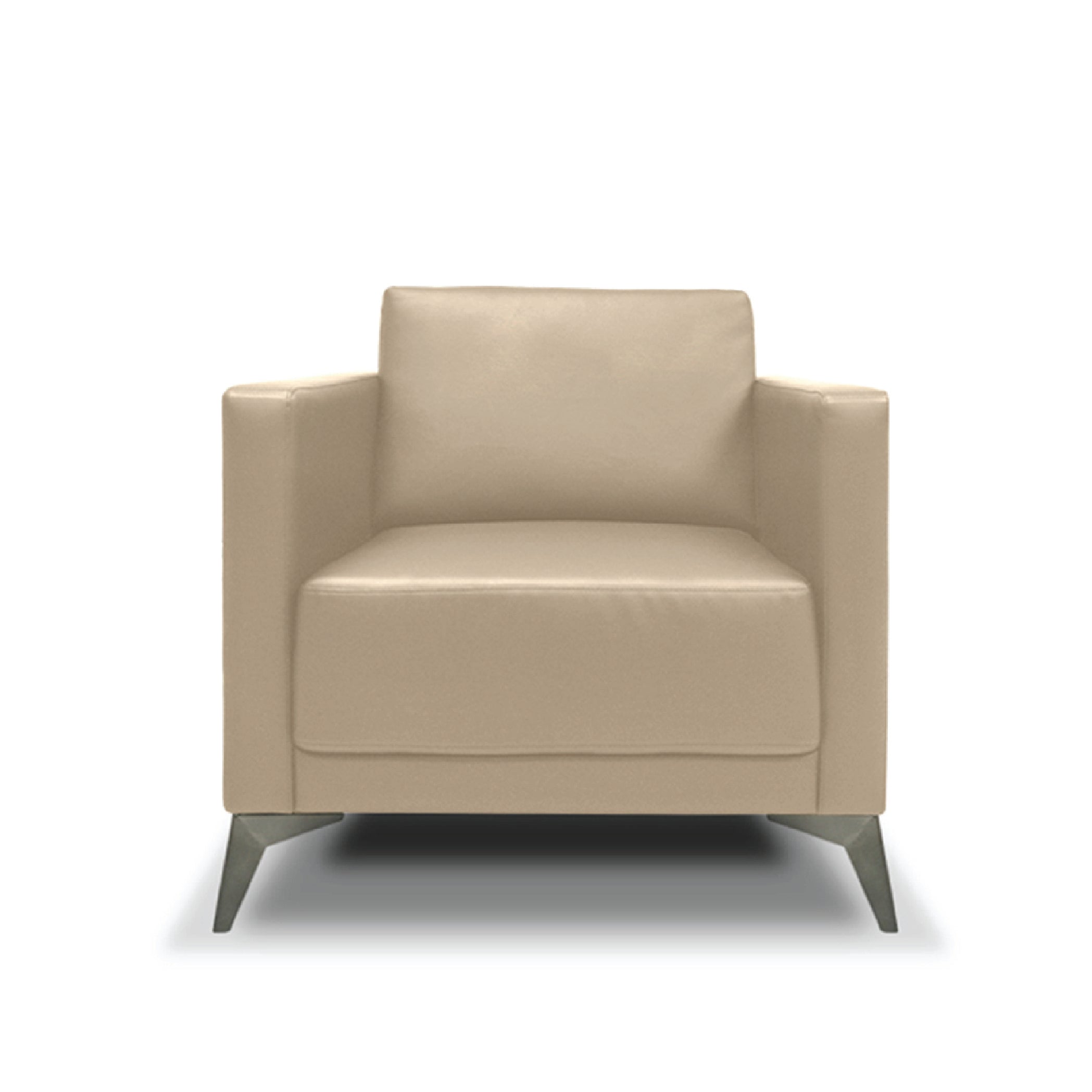 BERN Modern Armchair in Mocha Brown - Comfortable Lounge Chair for Living Room, Bedroom, or Office - Upholstered Accent Chair with Sturdy Metal Legs