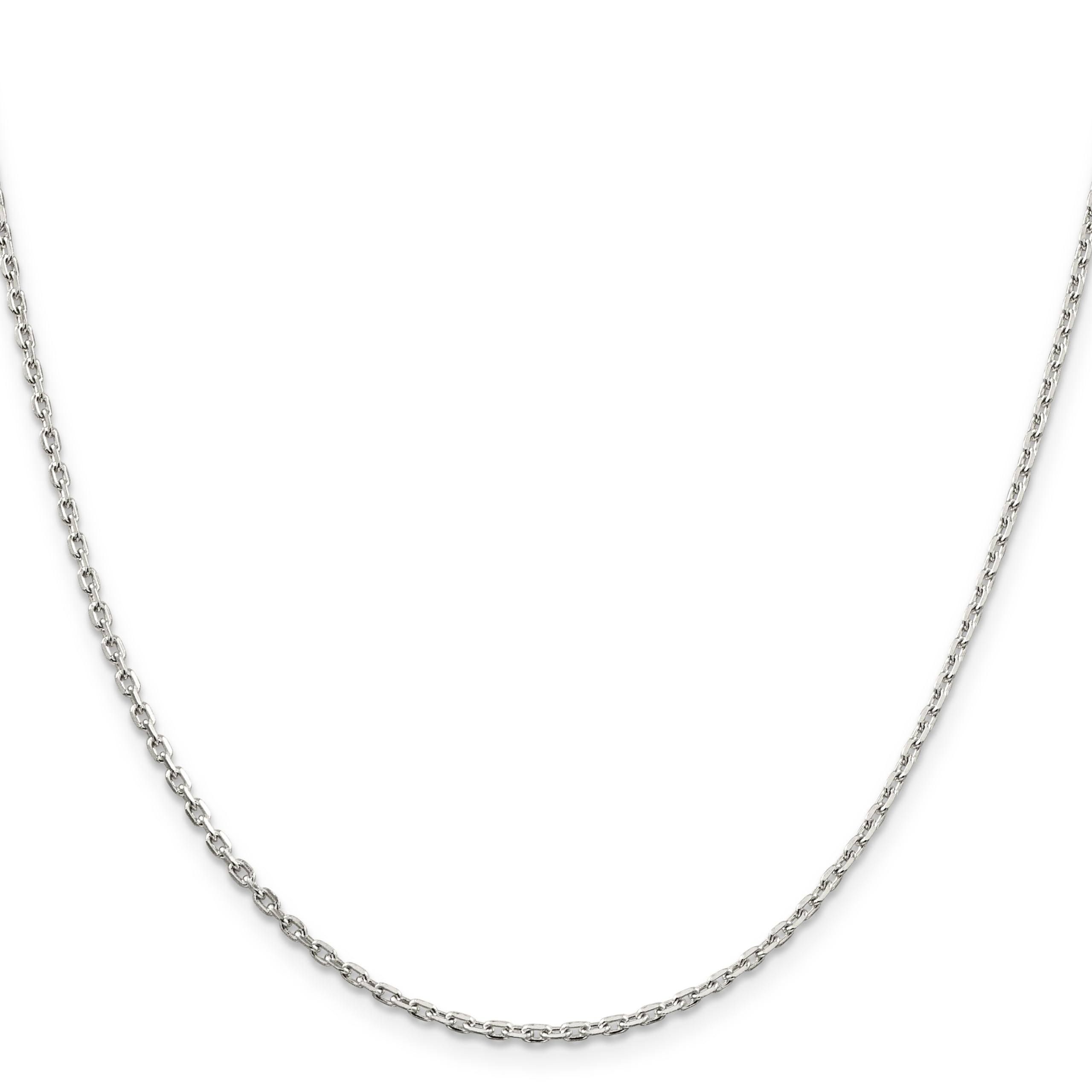 IceCarats 925 Sterling Silver 2mm Oval Cable Chain Necklace for Women - Dainty Minimalist Jewelry Gift for Her - Perfect for Everyday Wear, Layering & Special Occasions