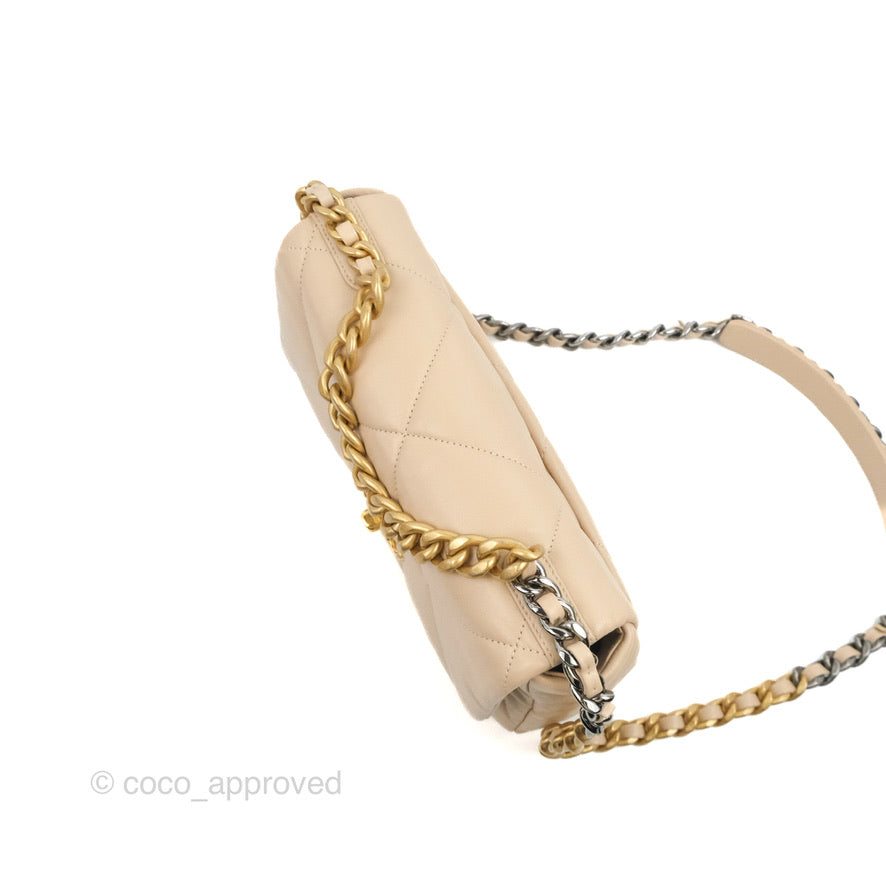 Chanel 19 Small Beige Handbag with Mixed Hardware - Luxury Crossbody Bag for Women, Perfect for Everyday Use & Special Occasions