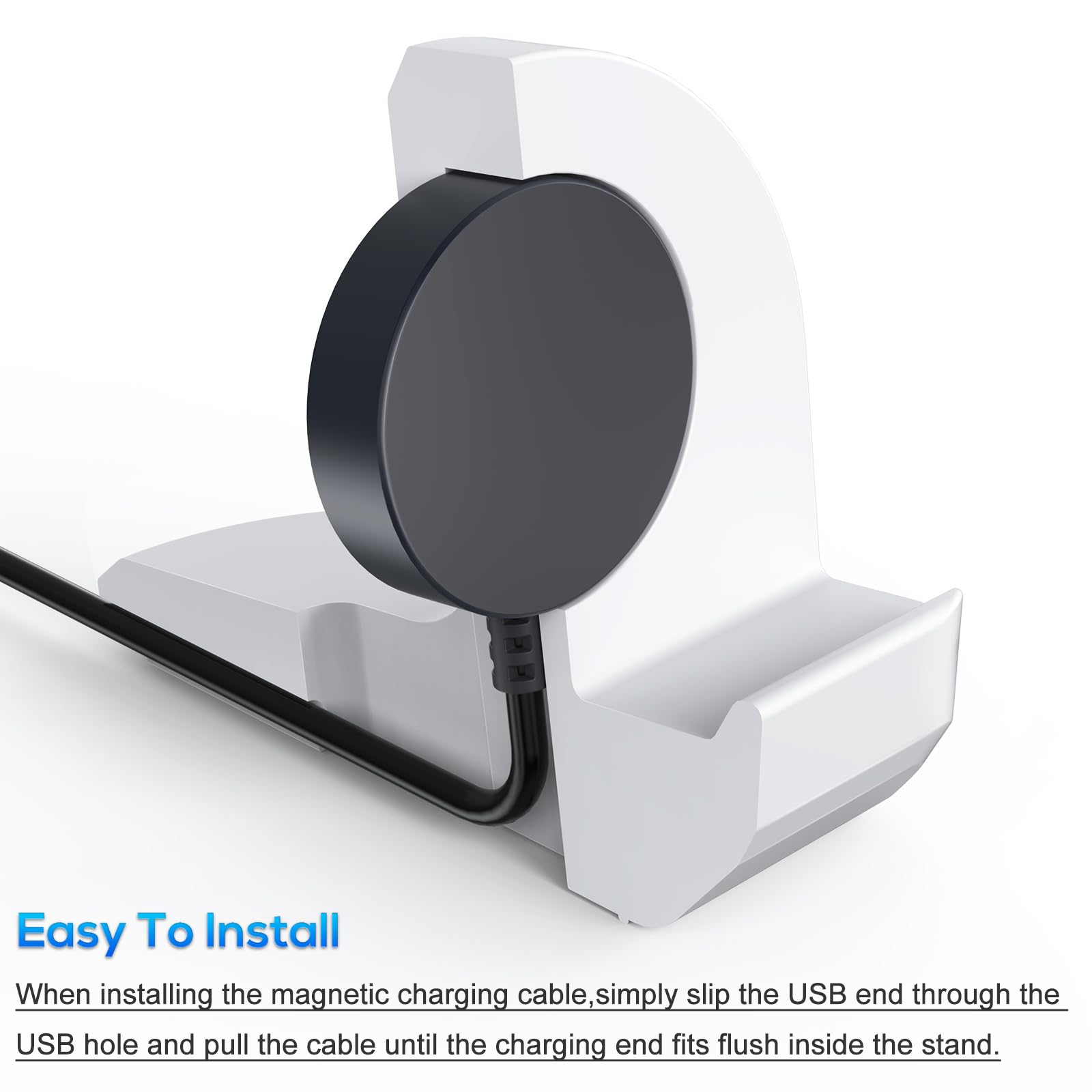 Samsung Galaxy Watch Stand - Universal Charging Dock for Watch 7 40mm/44mm, Watch Ultra, Watch 6 Classic, Watch 5 & 5 Pro - Non-Slip Silicone Holder (White) | Perfect for Nightstand, Office Desk & Travel | Charger Cable Not Included