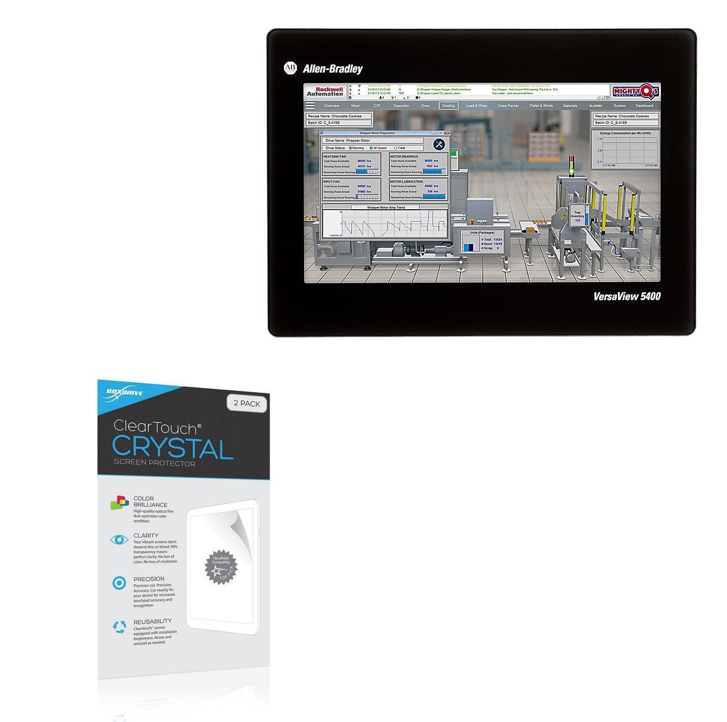 BoxWave 2-Pack ClearTouch Crystal Screen Protector for Allen Bradley VersaView 5400 (18.5 Inch) - HD Film Skin, Anti-Scratch Protection - Perfect for Industrial Control Panels & Touchscreen Displays