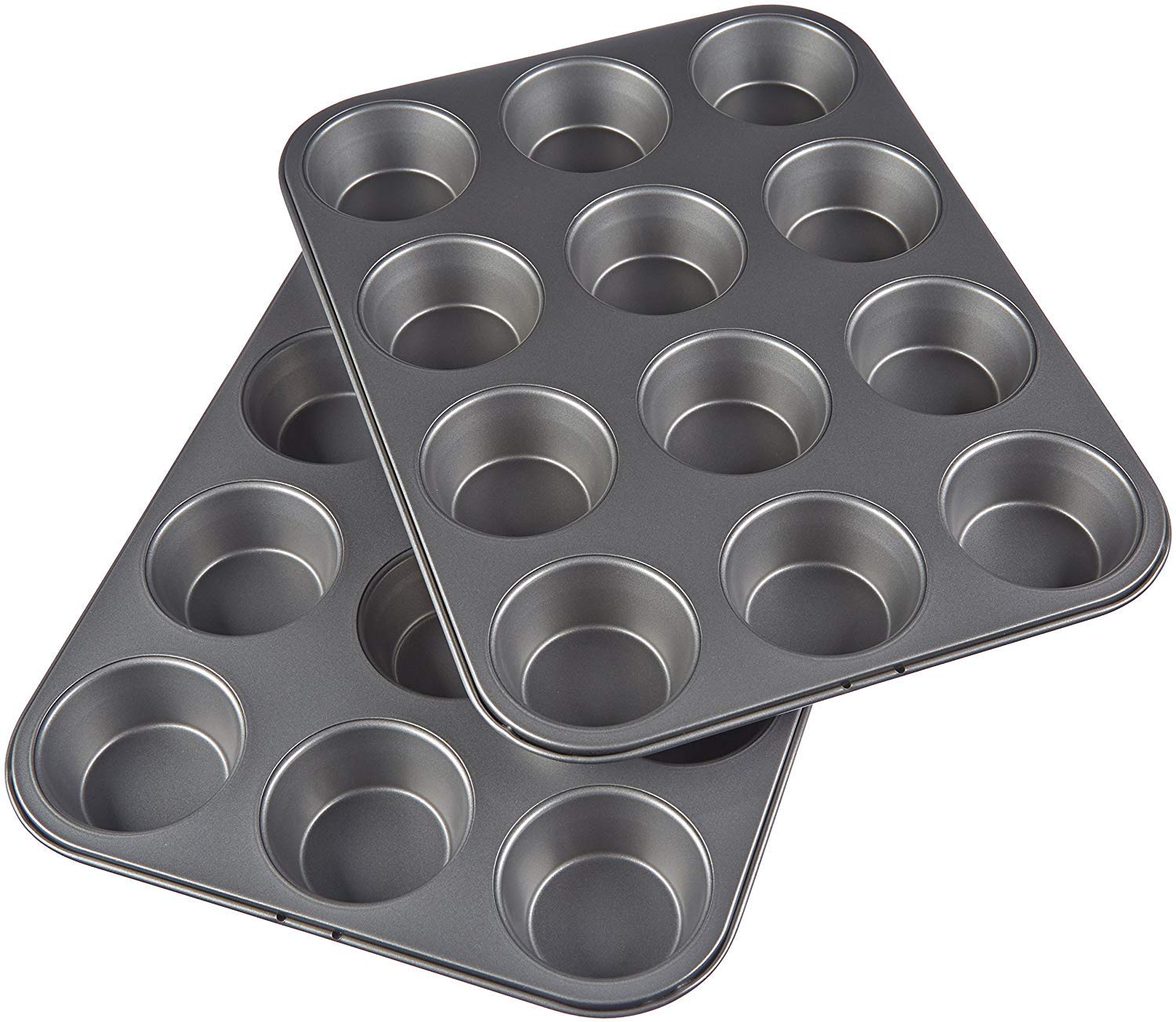 NF 12-Cavity Non-Stick Muffin & Cupcake Pan - Premium Carbon Steel Baking Tray for Muffins, Cupcakes, Brownies & Mini Pies - Oven-Safe Bakeware for Home Bakers & Professional Kitchens - Perfect for Parties, Holidays & Everyday Baking