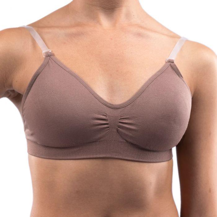 Silky Dance Women's Seamless Padded Clear Band Bra - Comfortable Support for Yoga, Gym & Everyday Wear