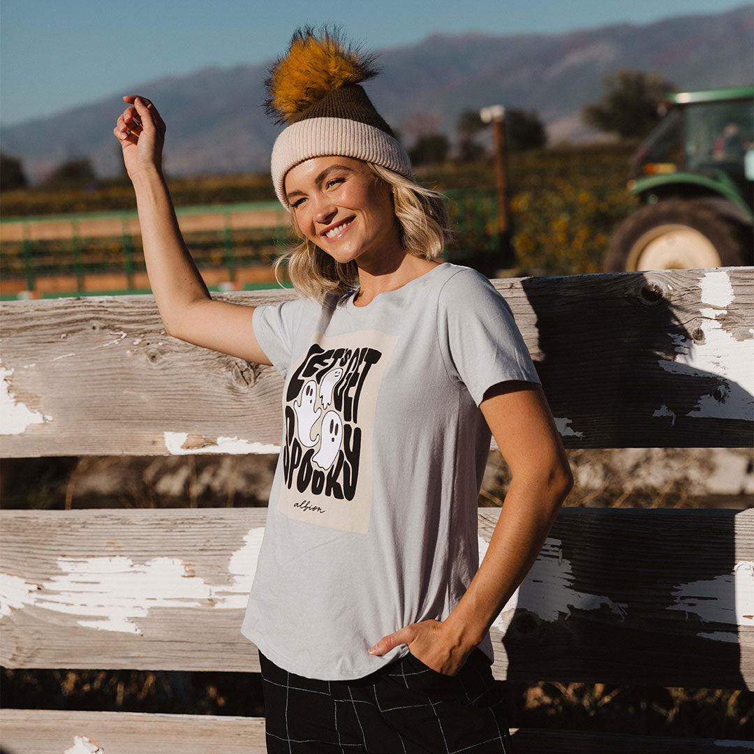 Spooky White Basic Tee - Soft Cotton T-Shirt for Men & Women | Casual Wear, Halloween Costume, Everyday Outfit