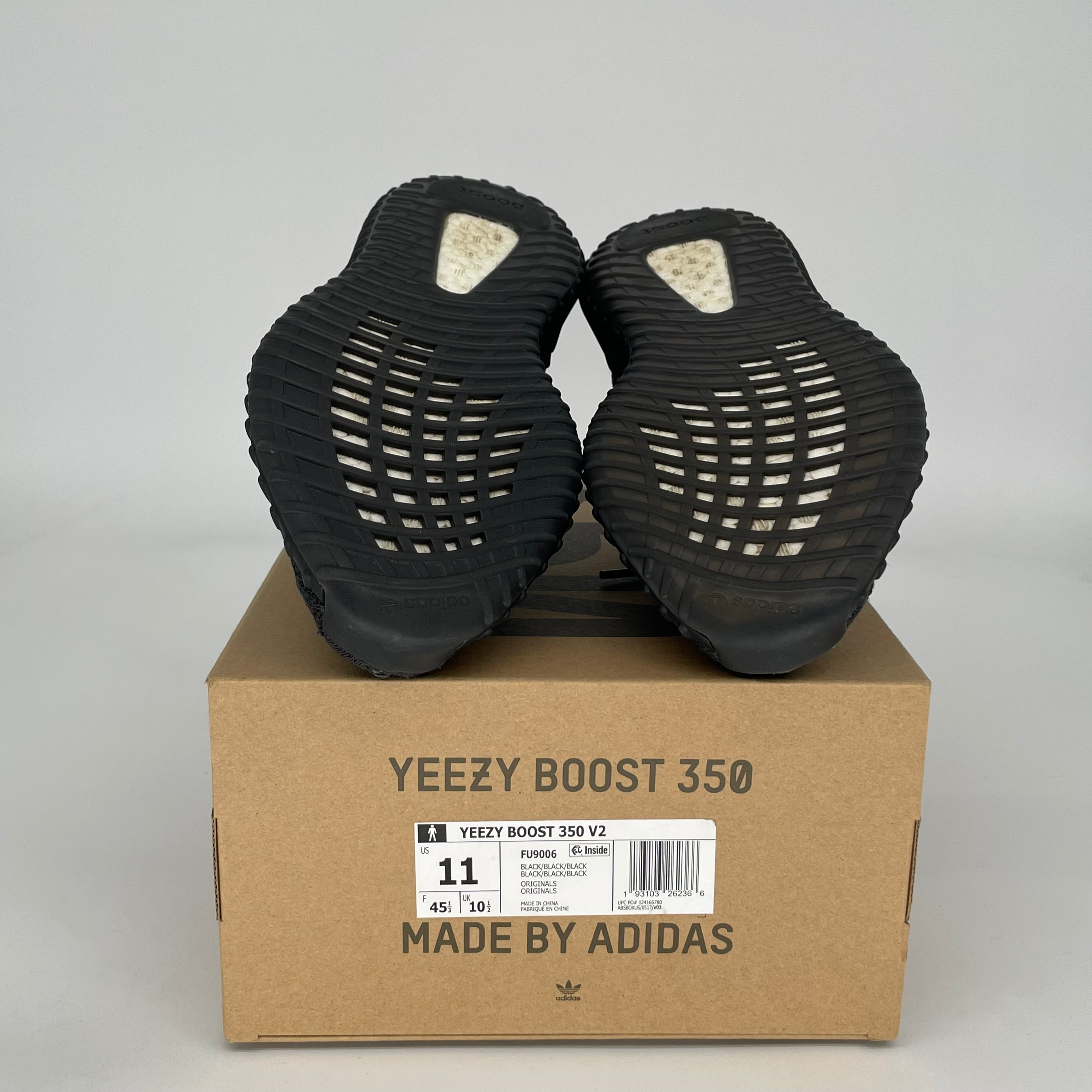 Adidas Yeezy Boost 350 V2 Black Non-Reflective Men's Running Shoes Size 11 - Style Code FU9006 | Perfect for Streetwear, Gym & Casual Outfits