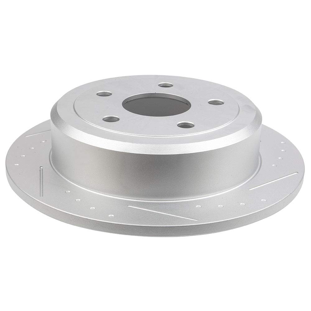 ECCPP 5-Lug Solid Silver Brake Rotors & Ceramic Brake Pads Kit - Compatible with 2007-2017 Jeep Wrangler & 2018 Wrangler JK | High-Performance Braking for Off-Road & Daily Driving
