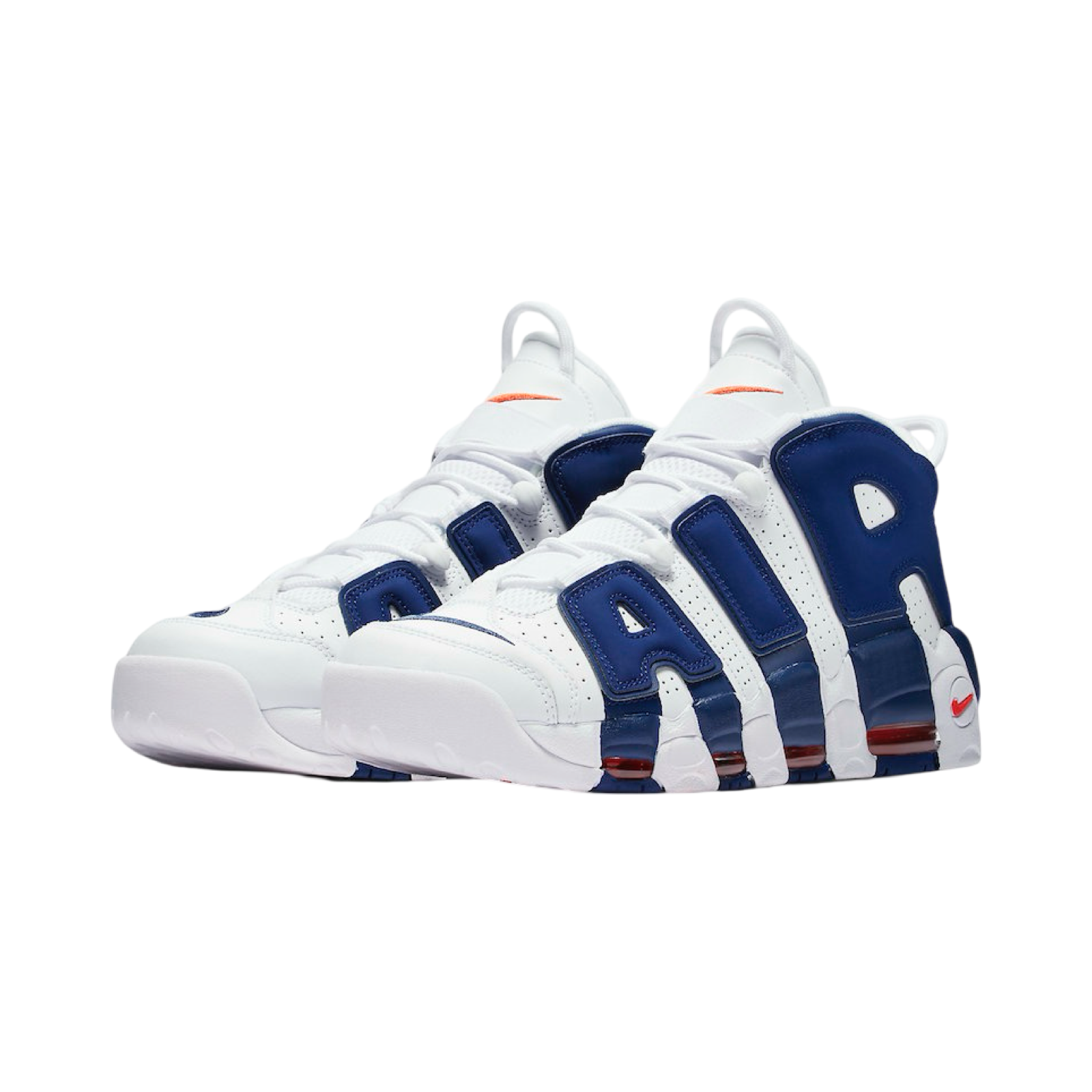 Nike Air More Uptempo '96 'Knicks' Basketball Shoes - White/Deep Royal Blue Retro Sneakers for Men | Streetwear & Basketball Performance