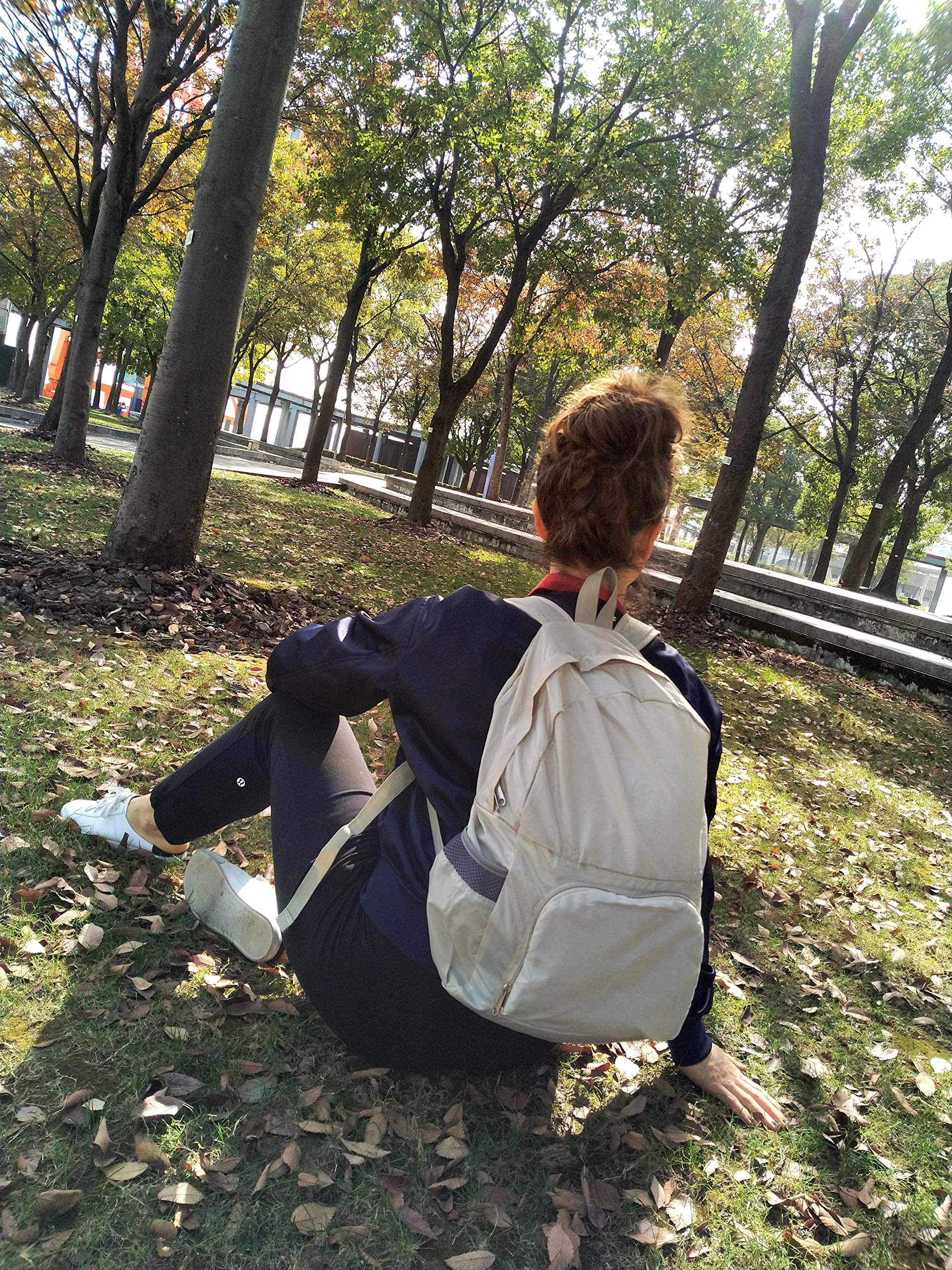 Foldable Lightweight Durable Travel Backpack - Water-Resistant Packable Daypack for Hiking, Camping & Airplane Carry-On (Beige) | Perfect for Outdoor Adventures & Daily Commute